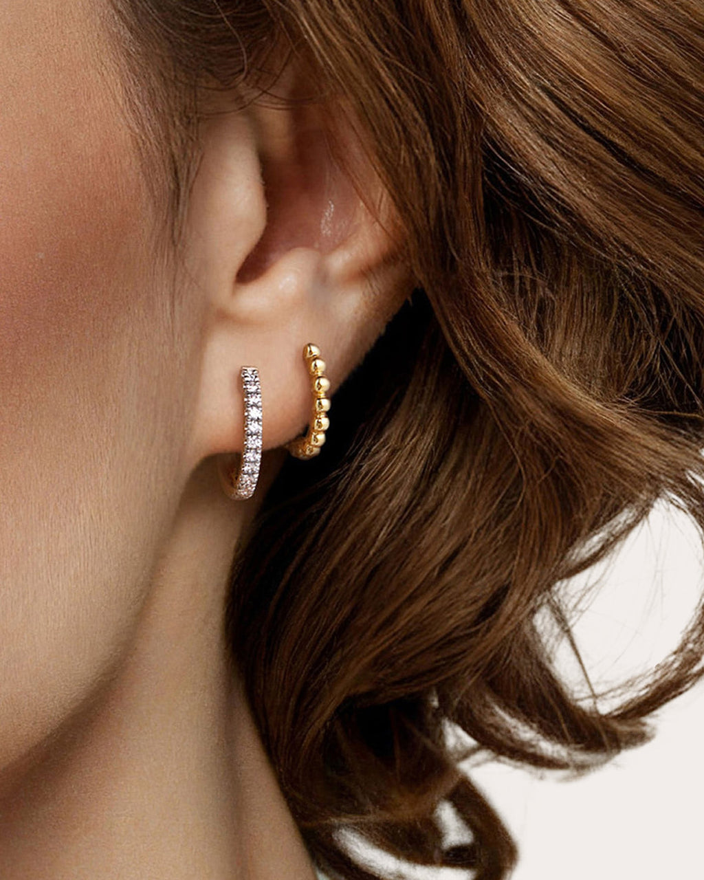Diamond & 14k Gold Bujukan Cuff Huggie Earrings