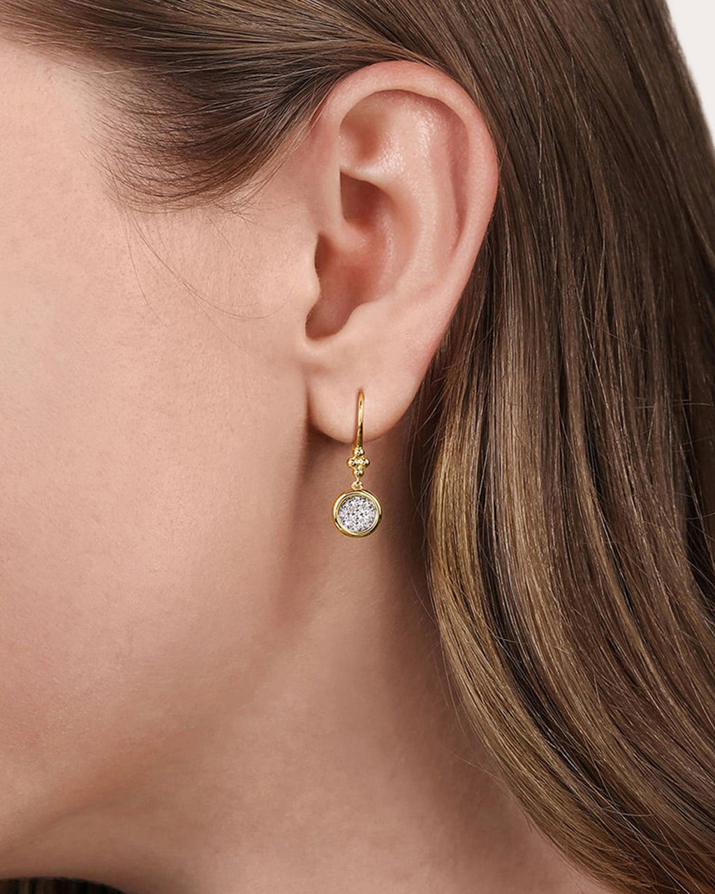 Diamond & 14k Gold Bujukan Lever Drop Earrings