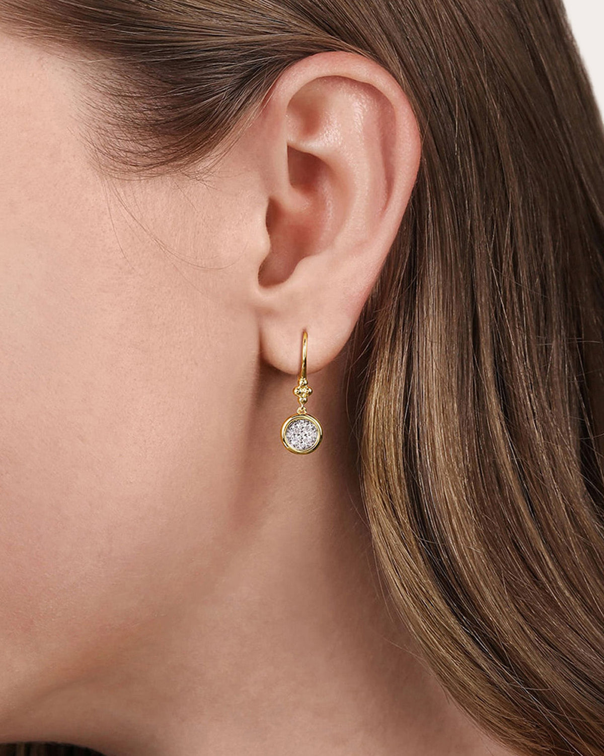 Diamond & 14k Gold Bujukan Lever Drop Earrings