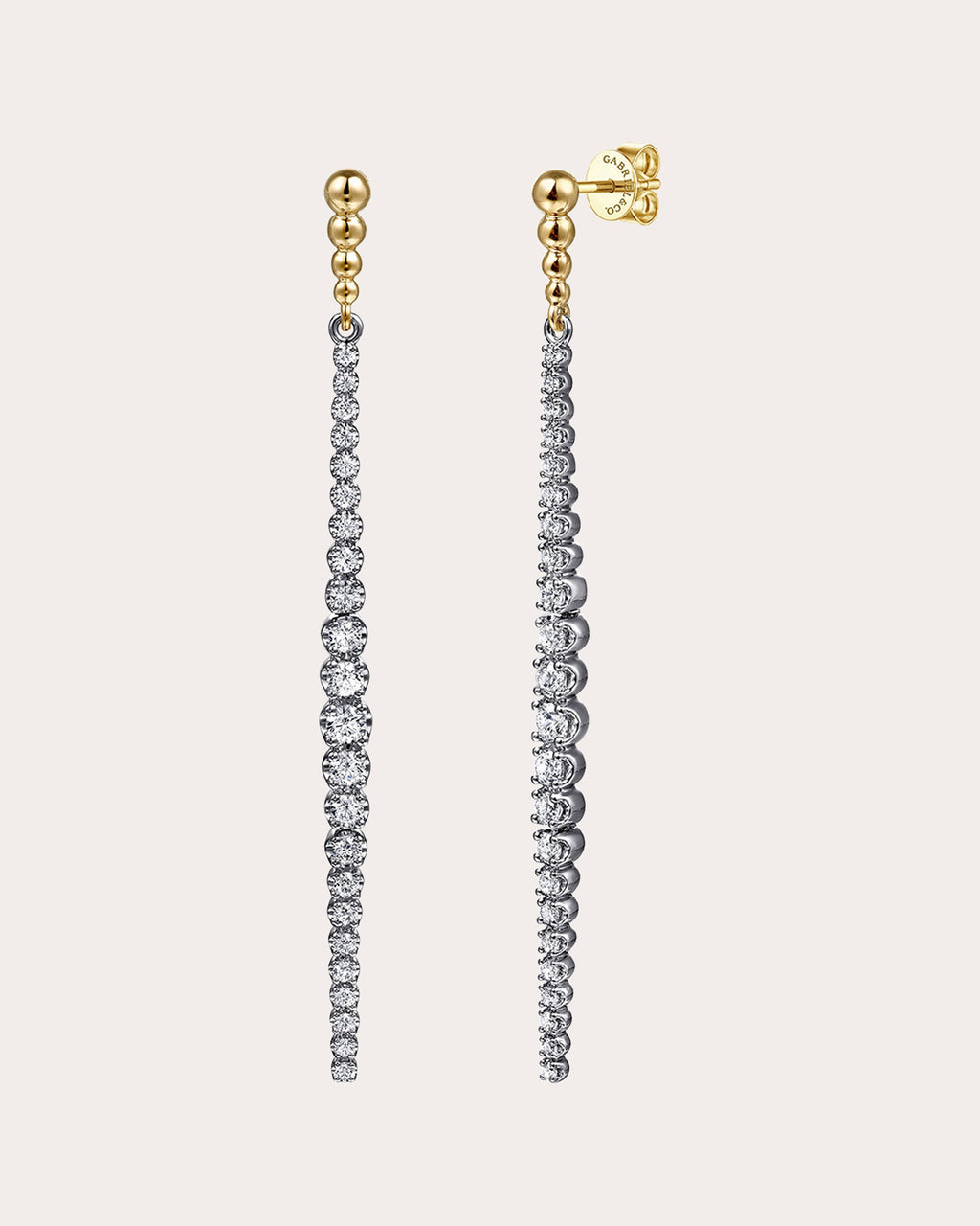 Diamond & Two-Tone Bujukan Linear Drop Earrings