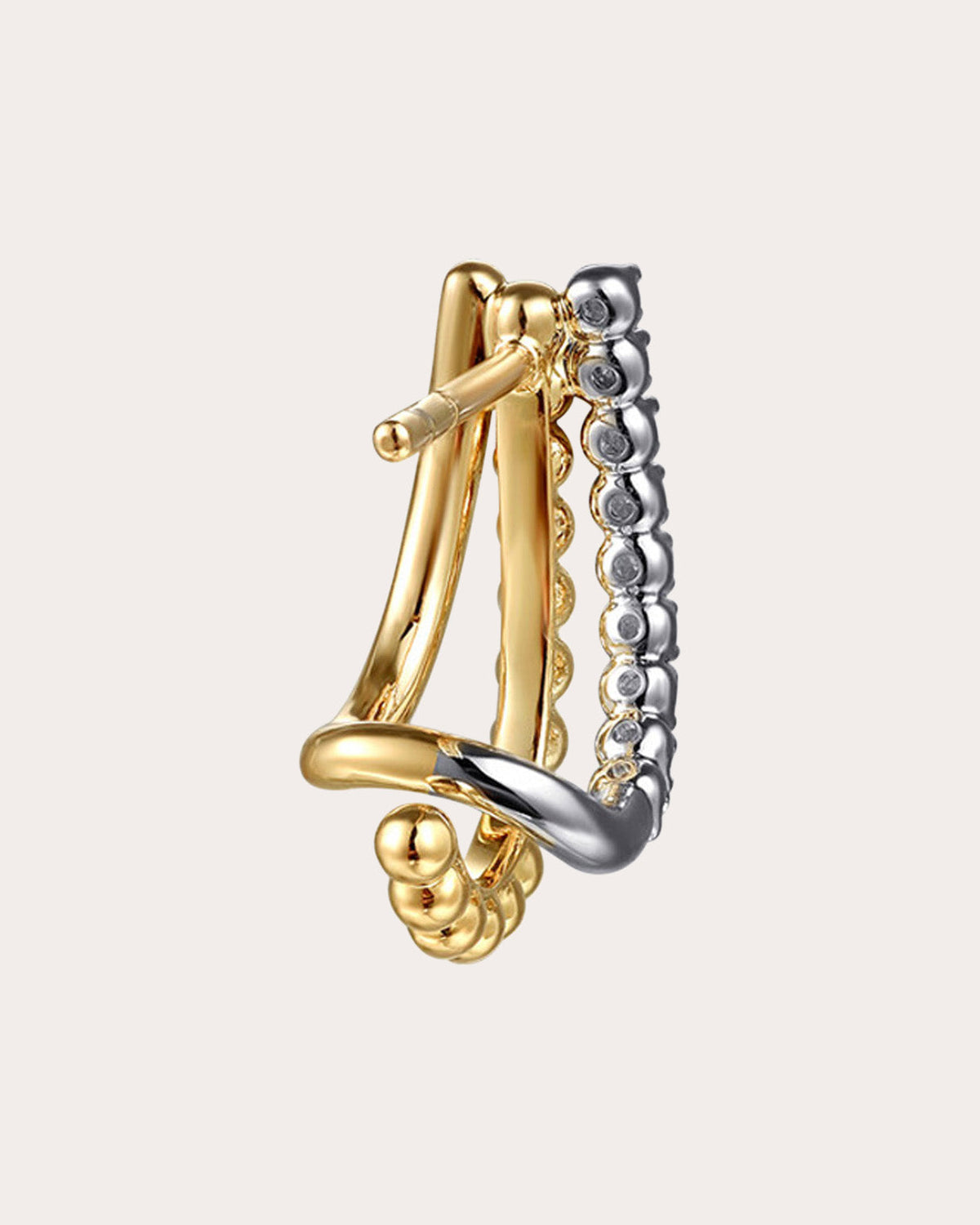 Diamond & Two-Tone Bujukan J Huggie Earrings