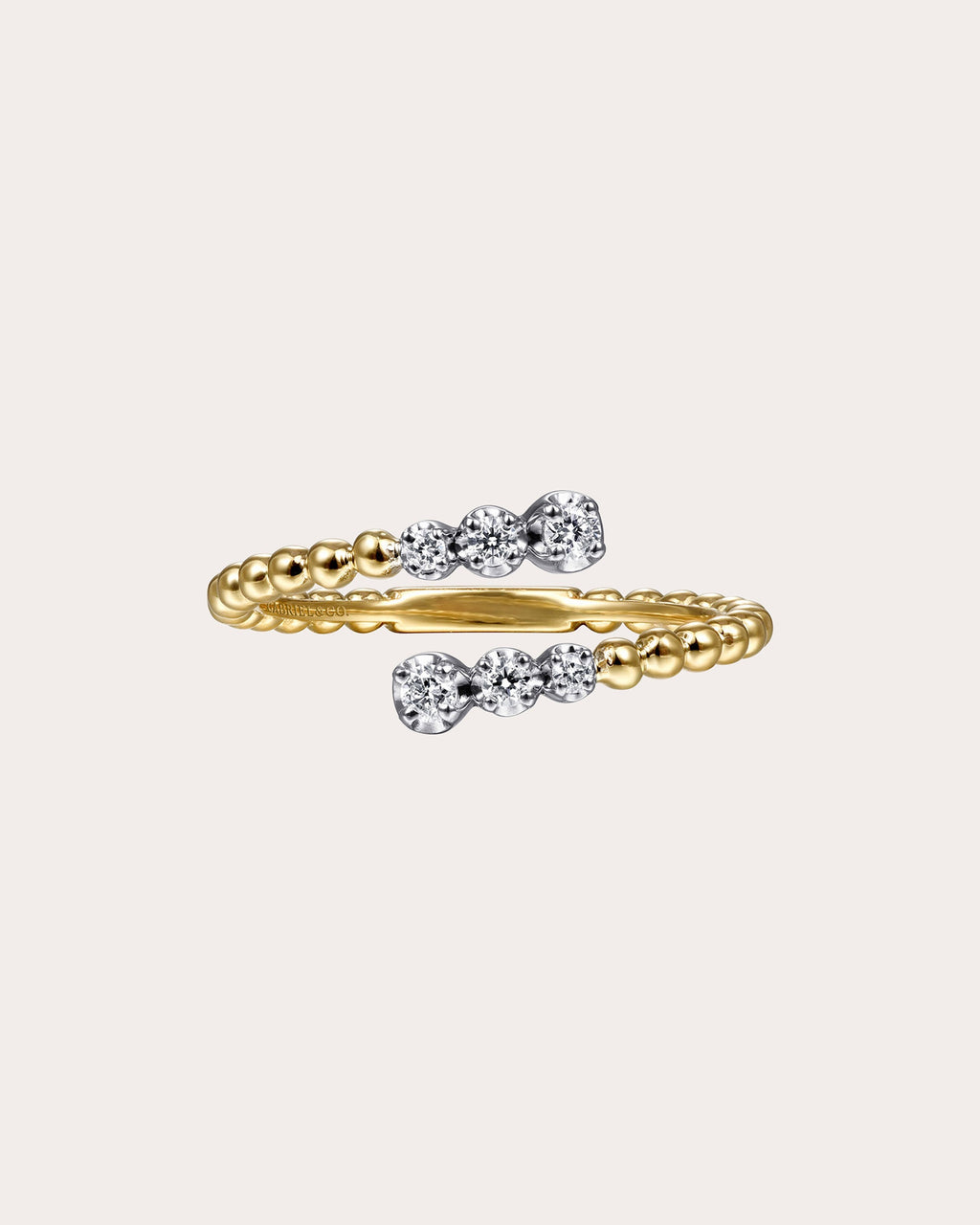 Diamond & 14k Gold Bujukan Beaded Bypass Ring