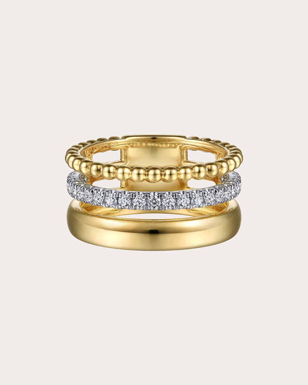 Diamond & 14k Gold Bujukan Easy Stackable Ring