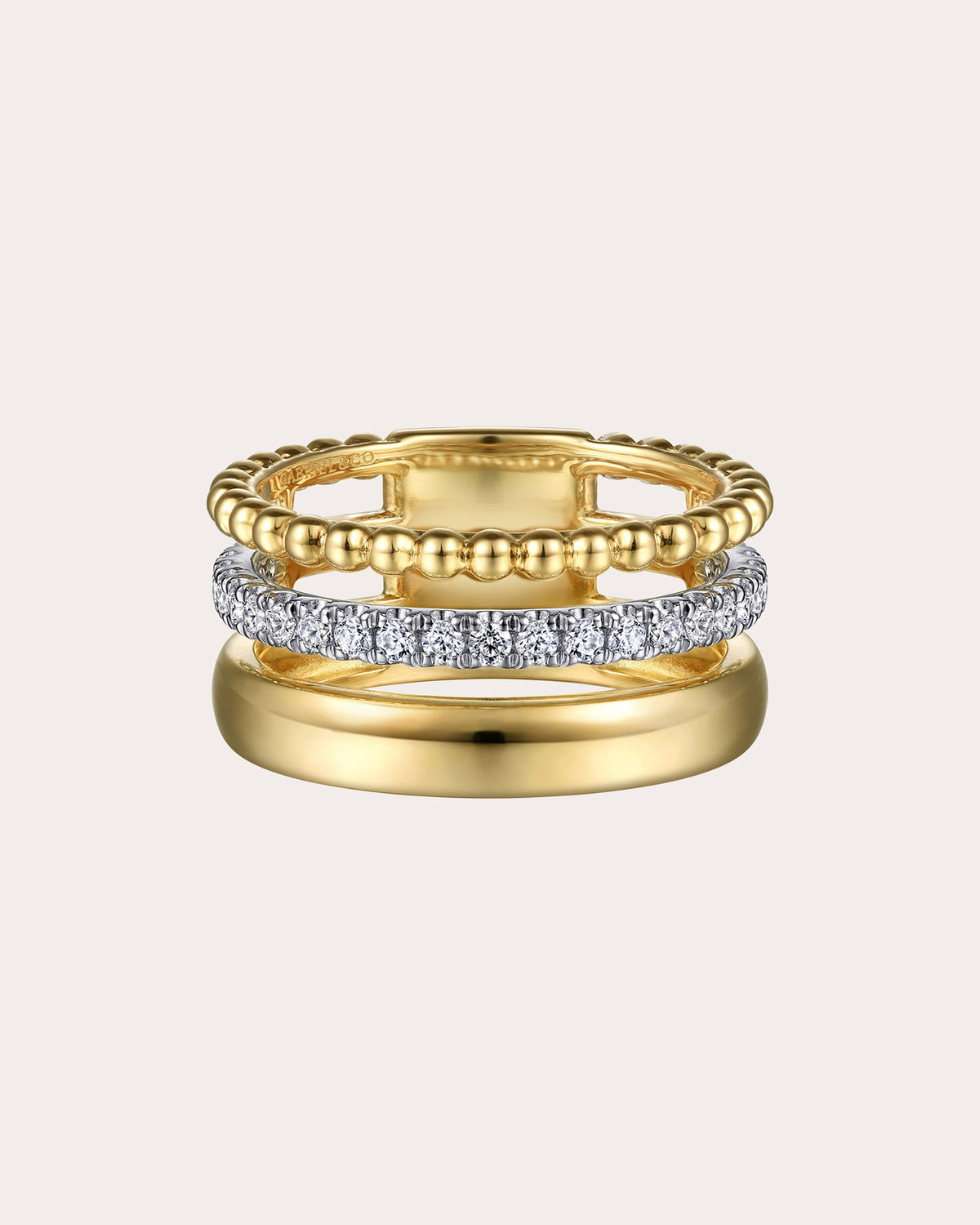 Diamond & 14k Gold Bujukan Easy Stackable Ring