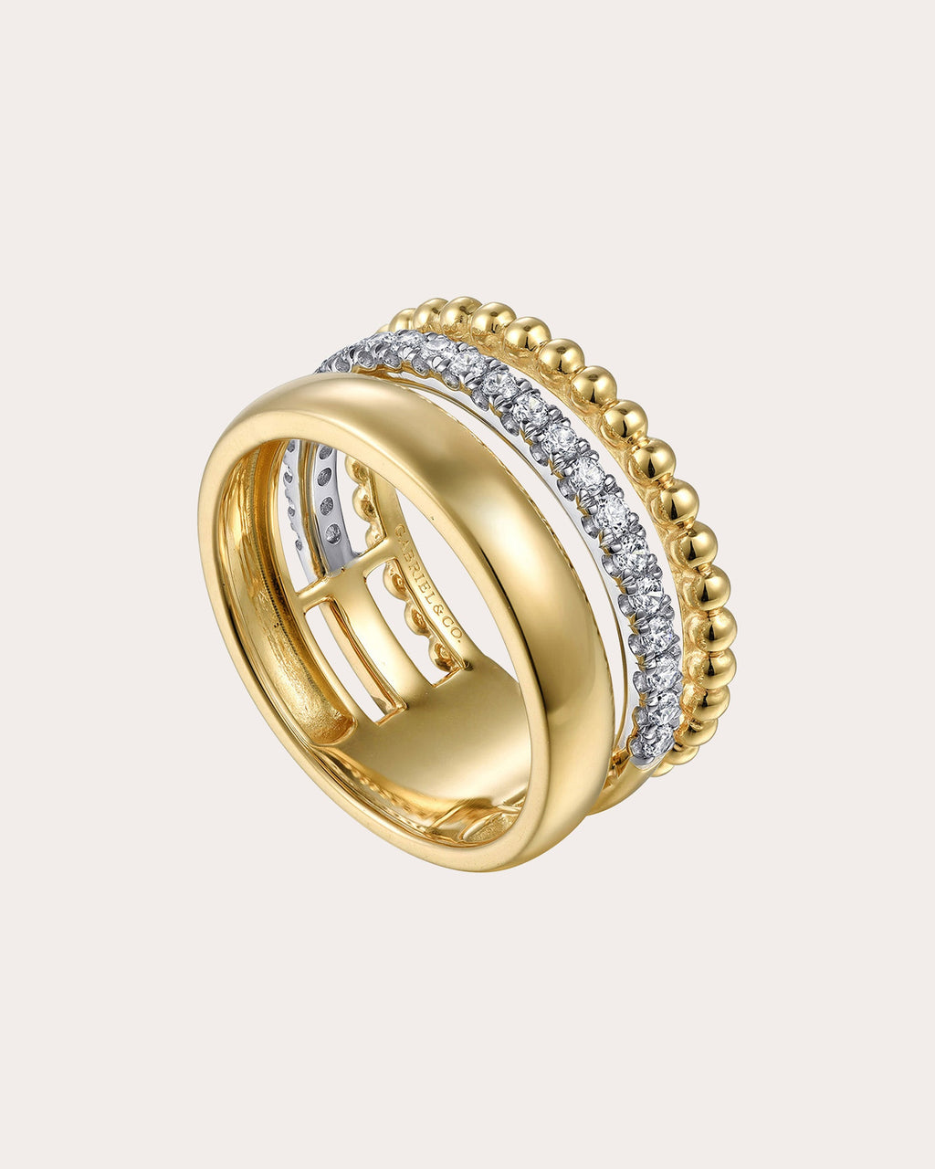 Diamond & 14k Gold Bujukan Easy Stackable Ring
