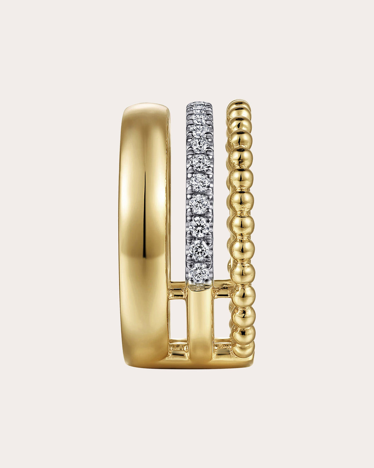 Diamond & 14k Gold Bujukan Easy Stackable Ring