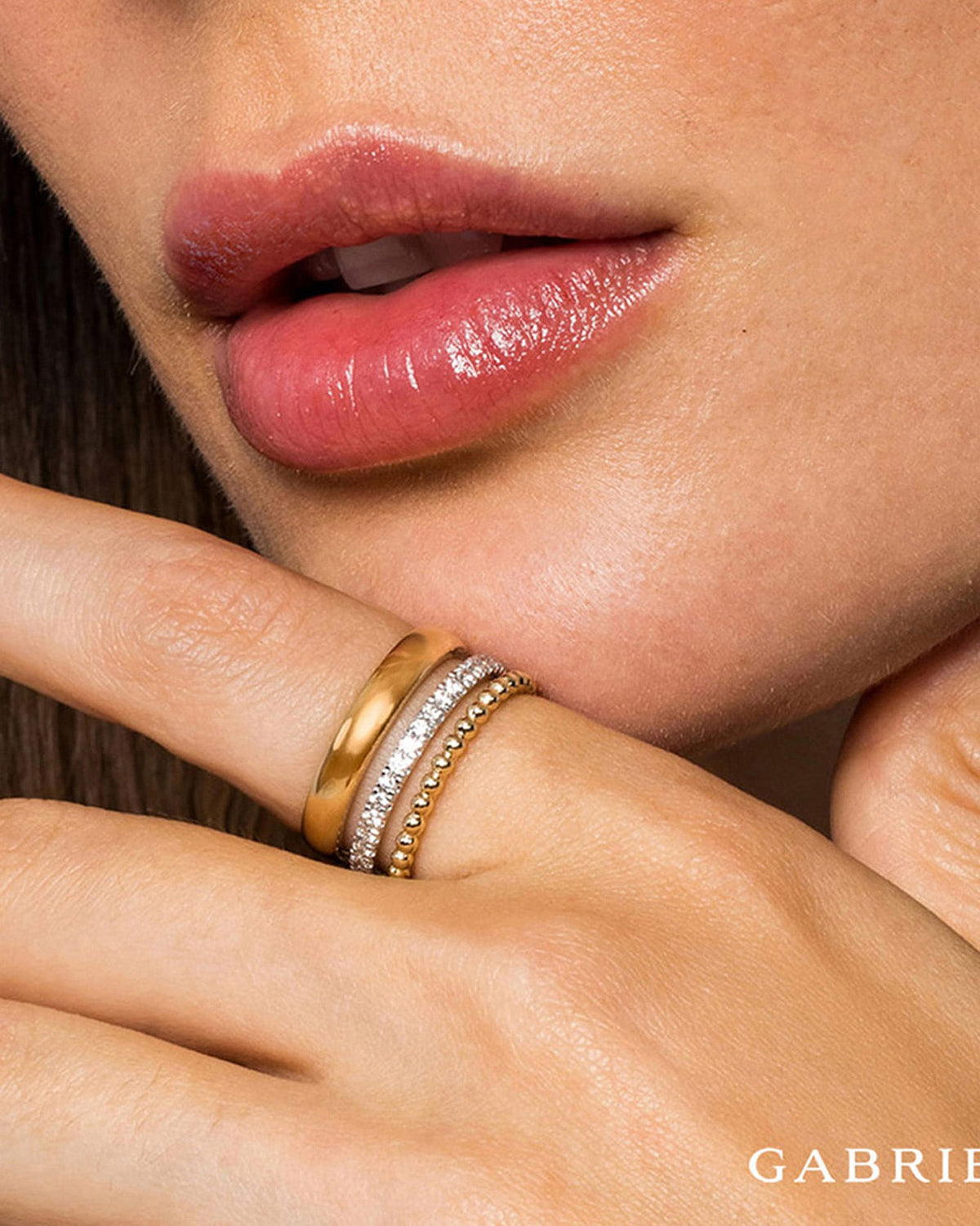Diamond & 14k Gold Bujukan Easy Stackable Ring