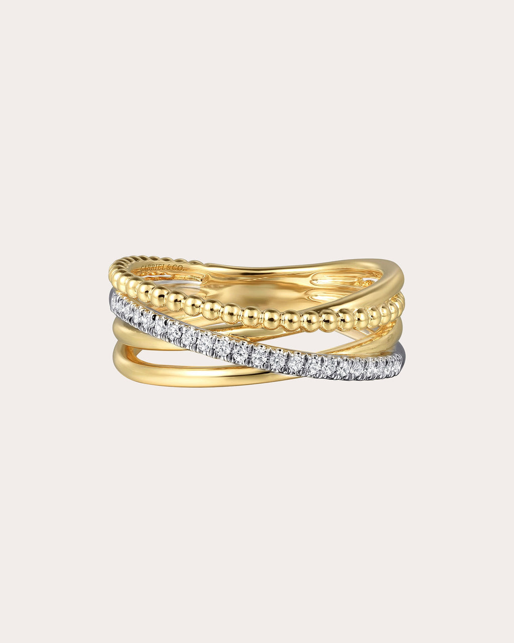 Diamond & 14k Gold Bujukan Crisscross Ring