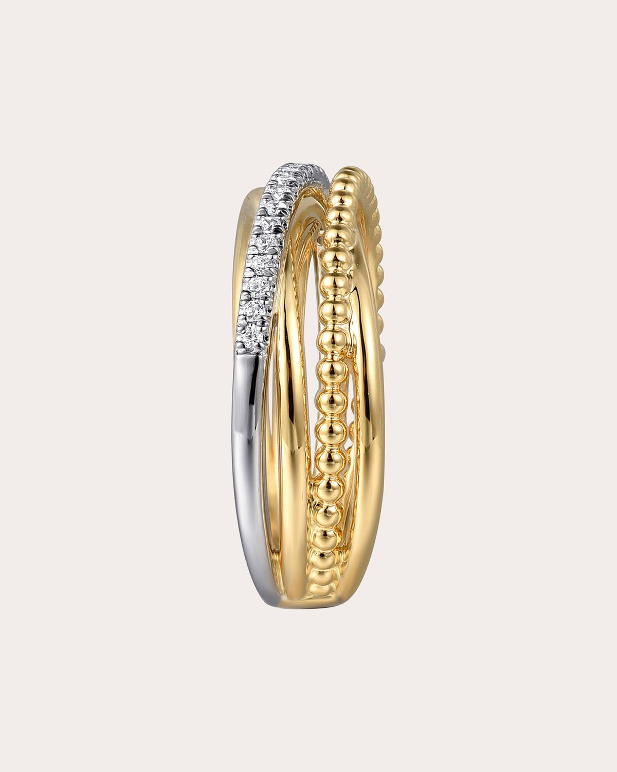 Diamond & 14k Gold Bujukan Crisscross Ring