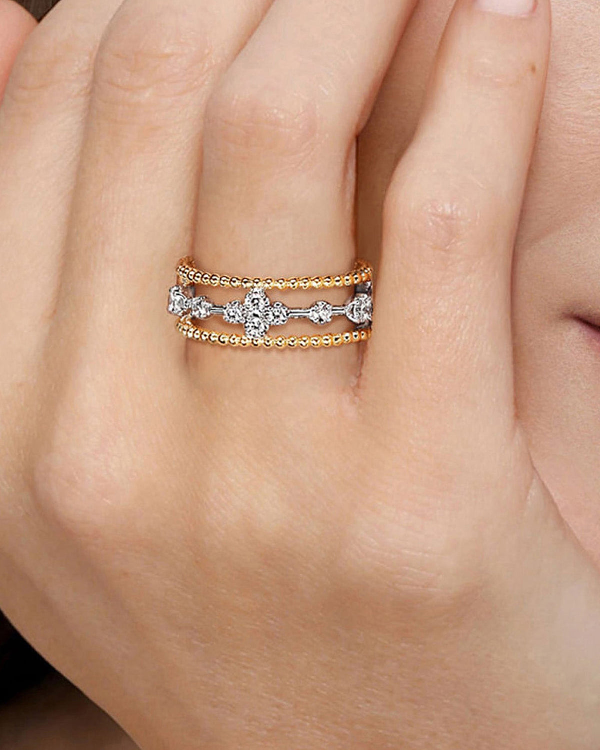 Diamond & 14k Gold Bujukan Channel Ring