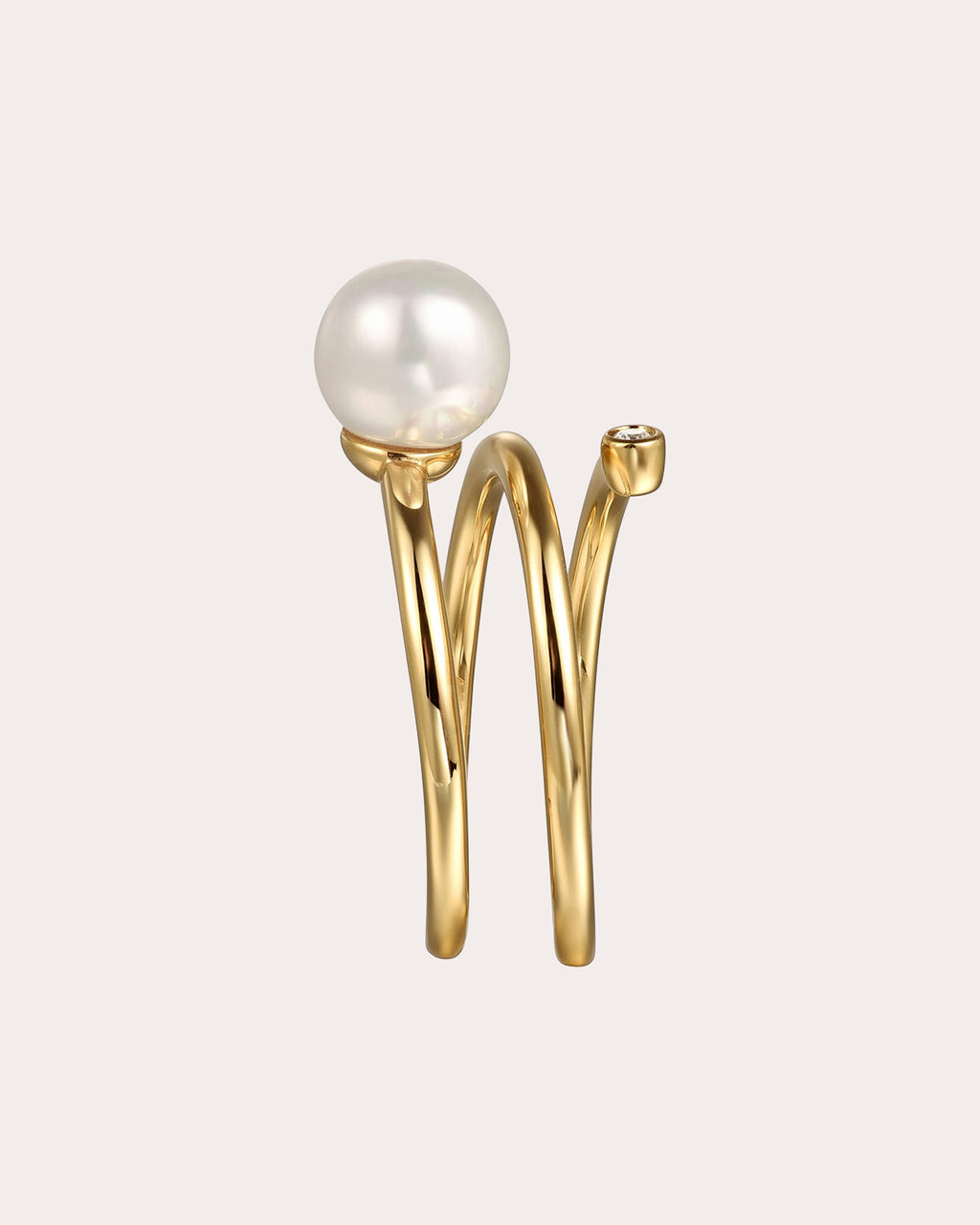 Pearl & Diamond 14k Gold Wrap Ring
