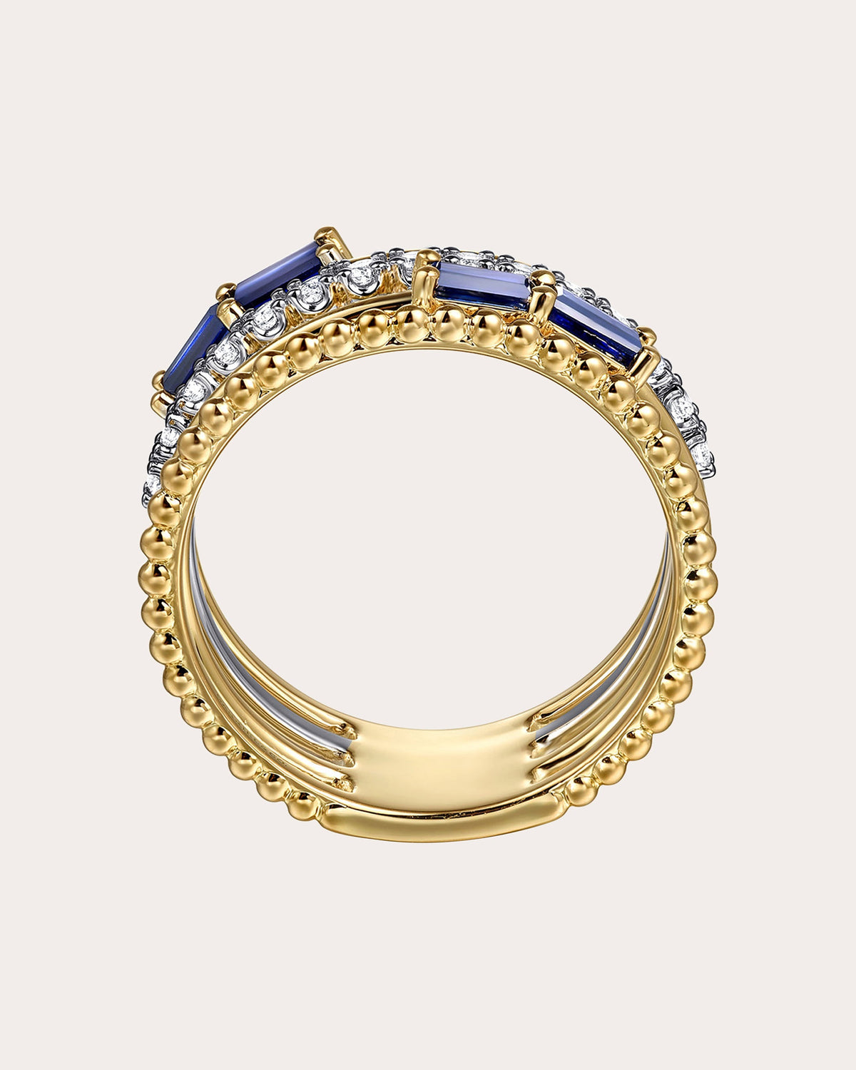 Sapphire & Diamond Bujukan Multi-Band Ring
