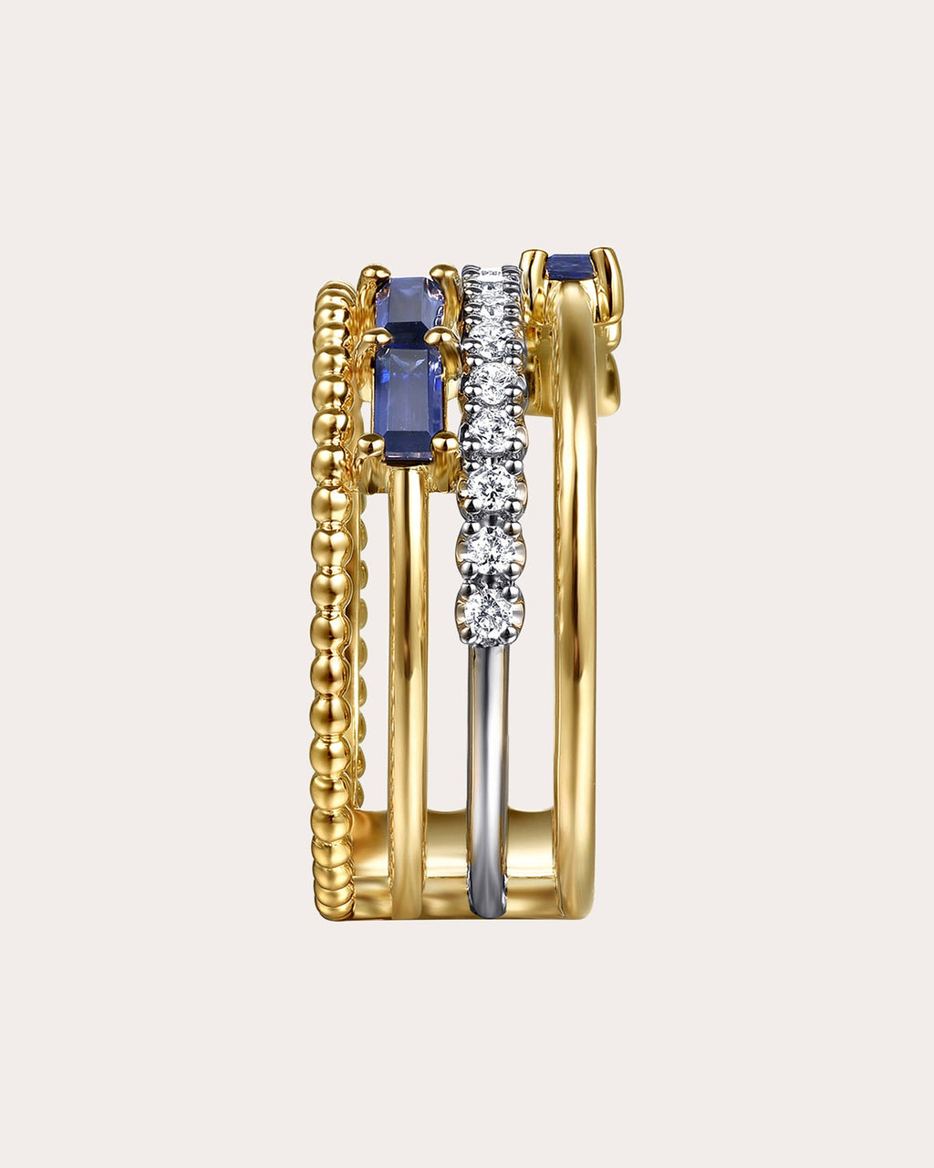 Sapphire & Diamond Bujukan Multi-Band Ring
