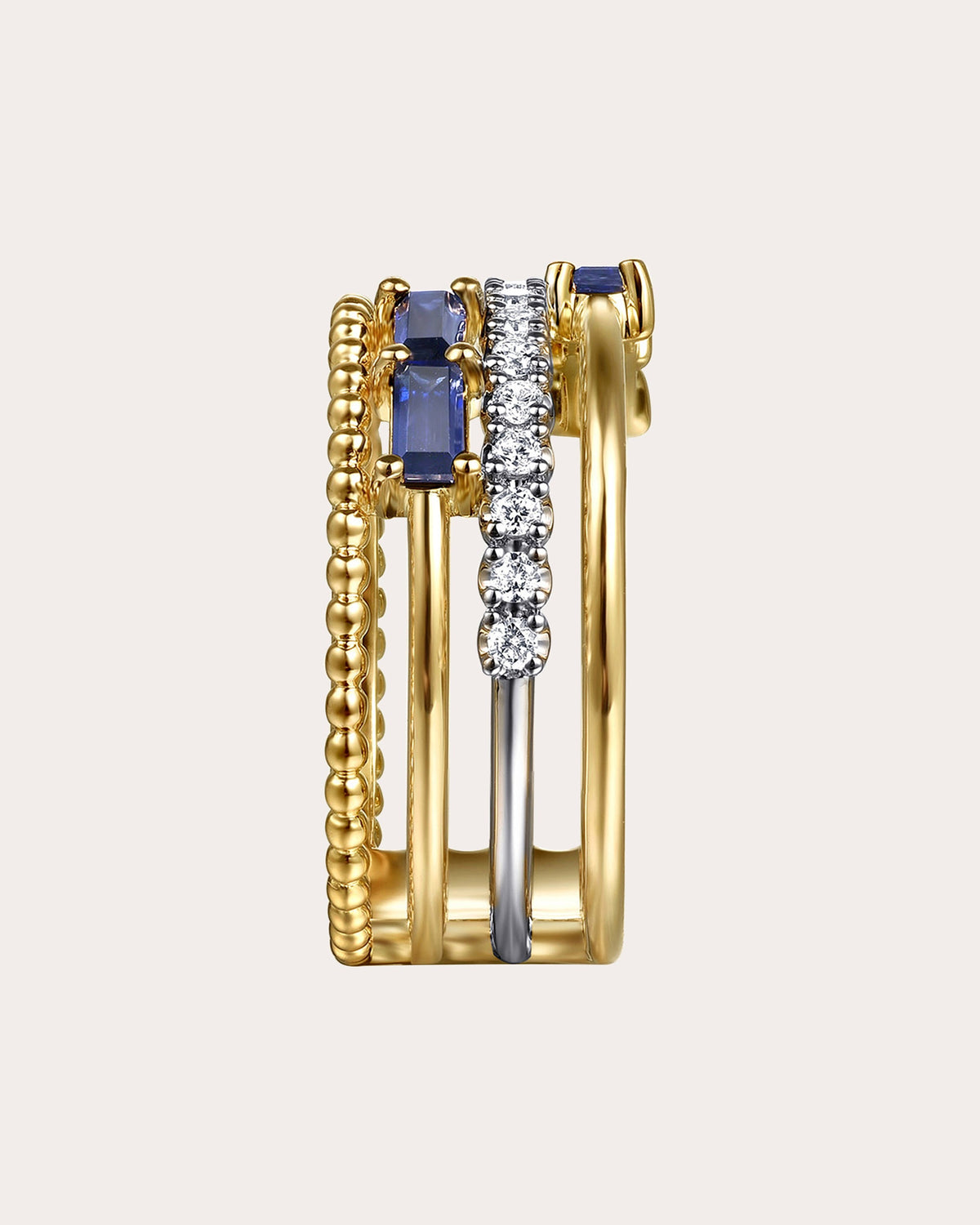 Sapphire & Diamond Bujukan Multi-Band Ring