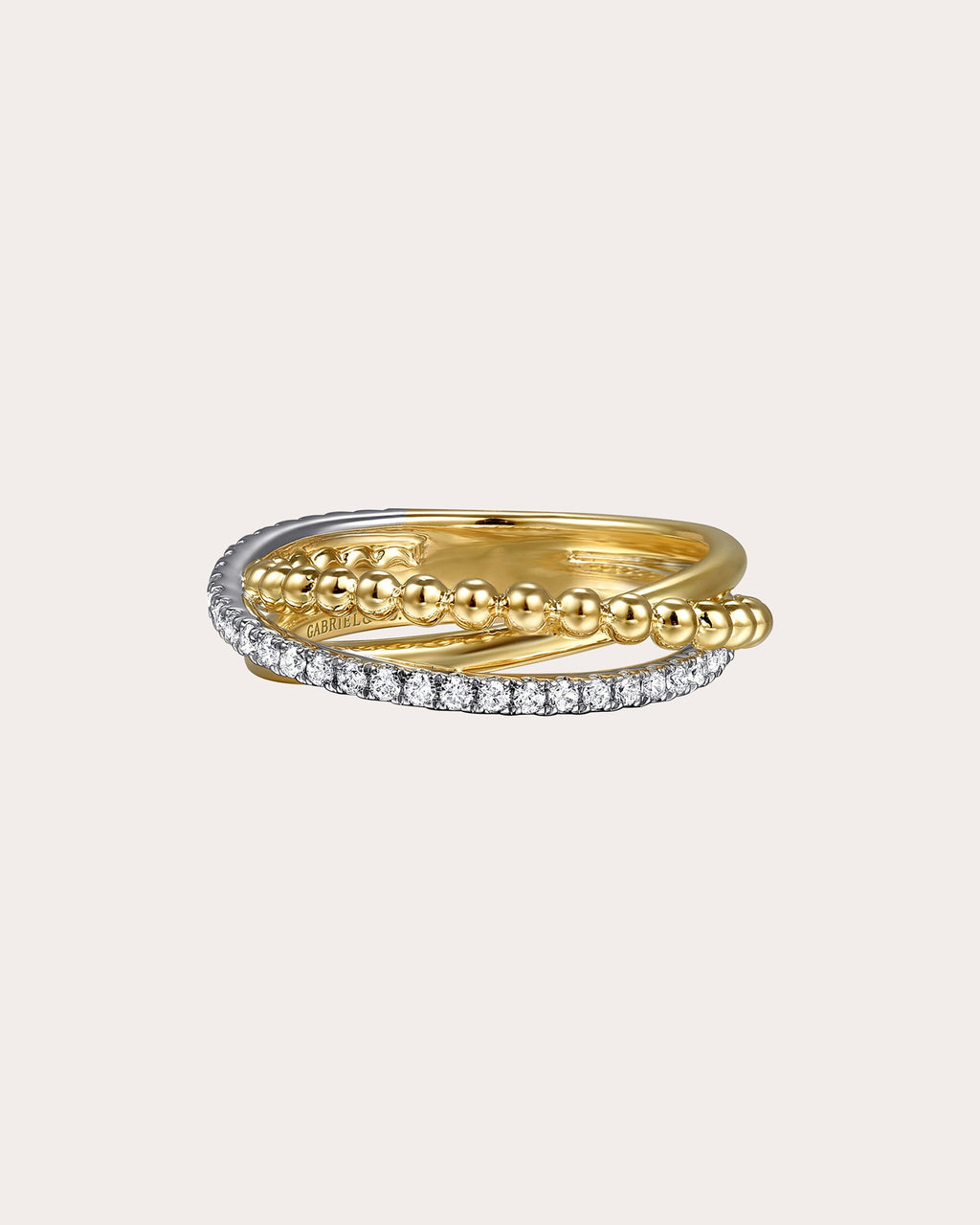 Diamond & Two-Tone Bujukan Crisscross Ring
