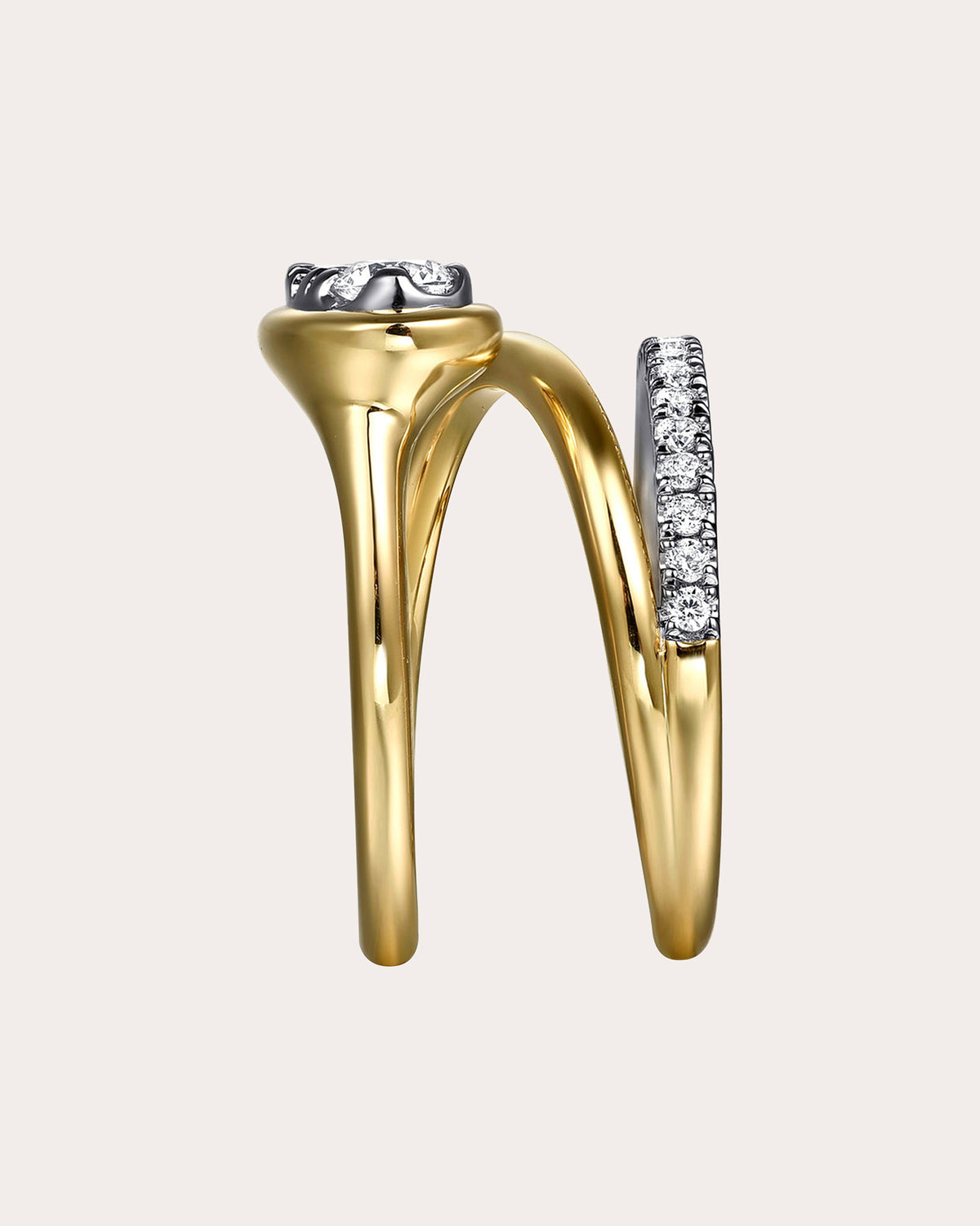 Diamond & 14k Gold Pear Wrap Ring