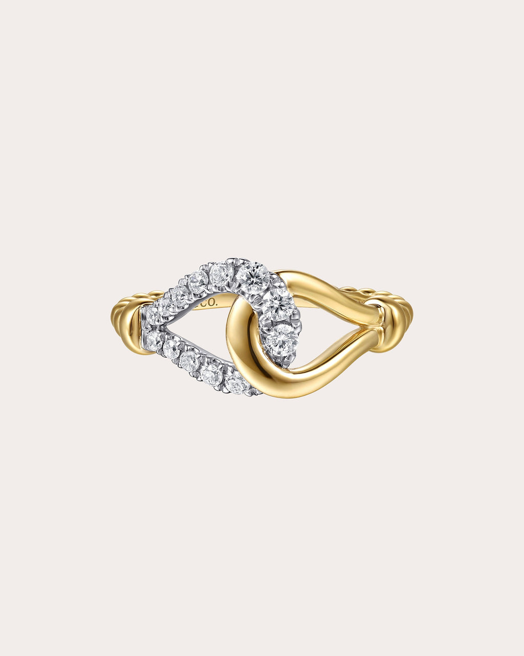 Diamond & 14k Gold Bujukan Stirrup Ring