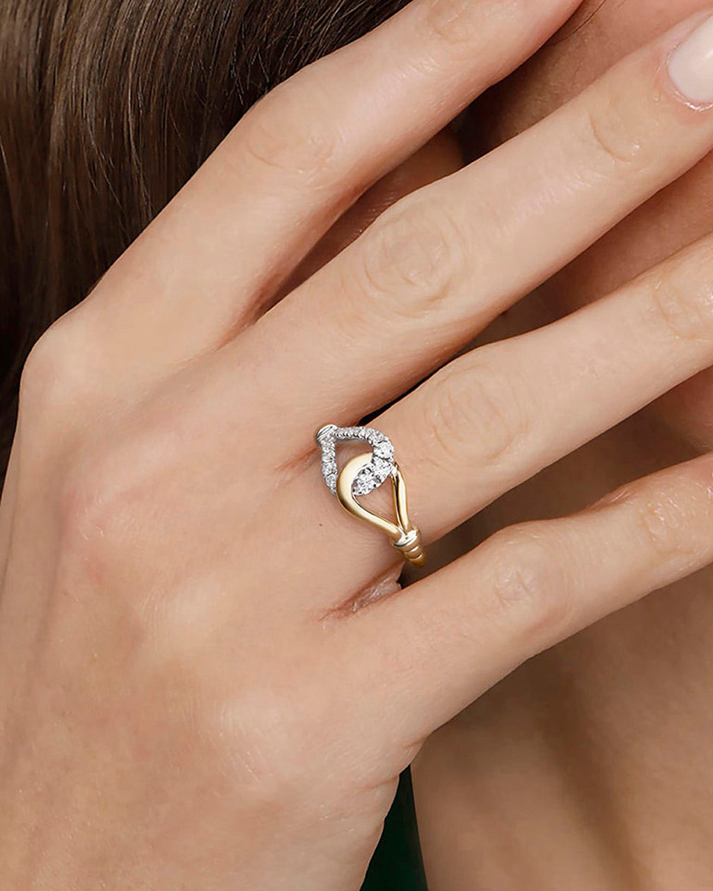 Diamond & 14k Gold Bujukan Stirrup Ring