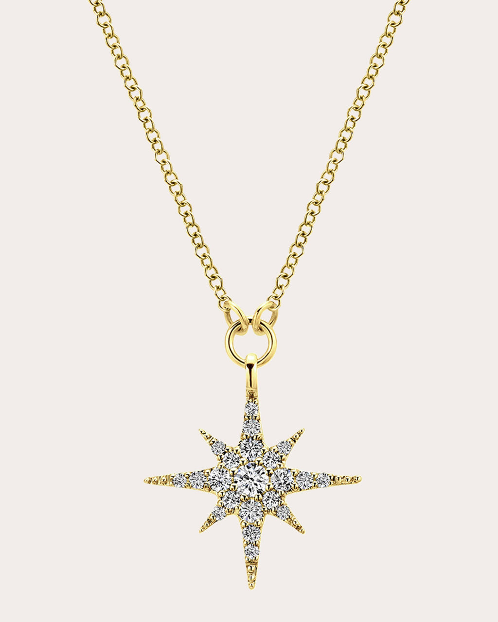 Diamond & 14k Gold Starburst Pendant Necklace
