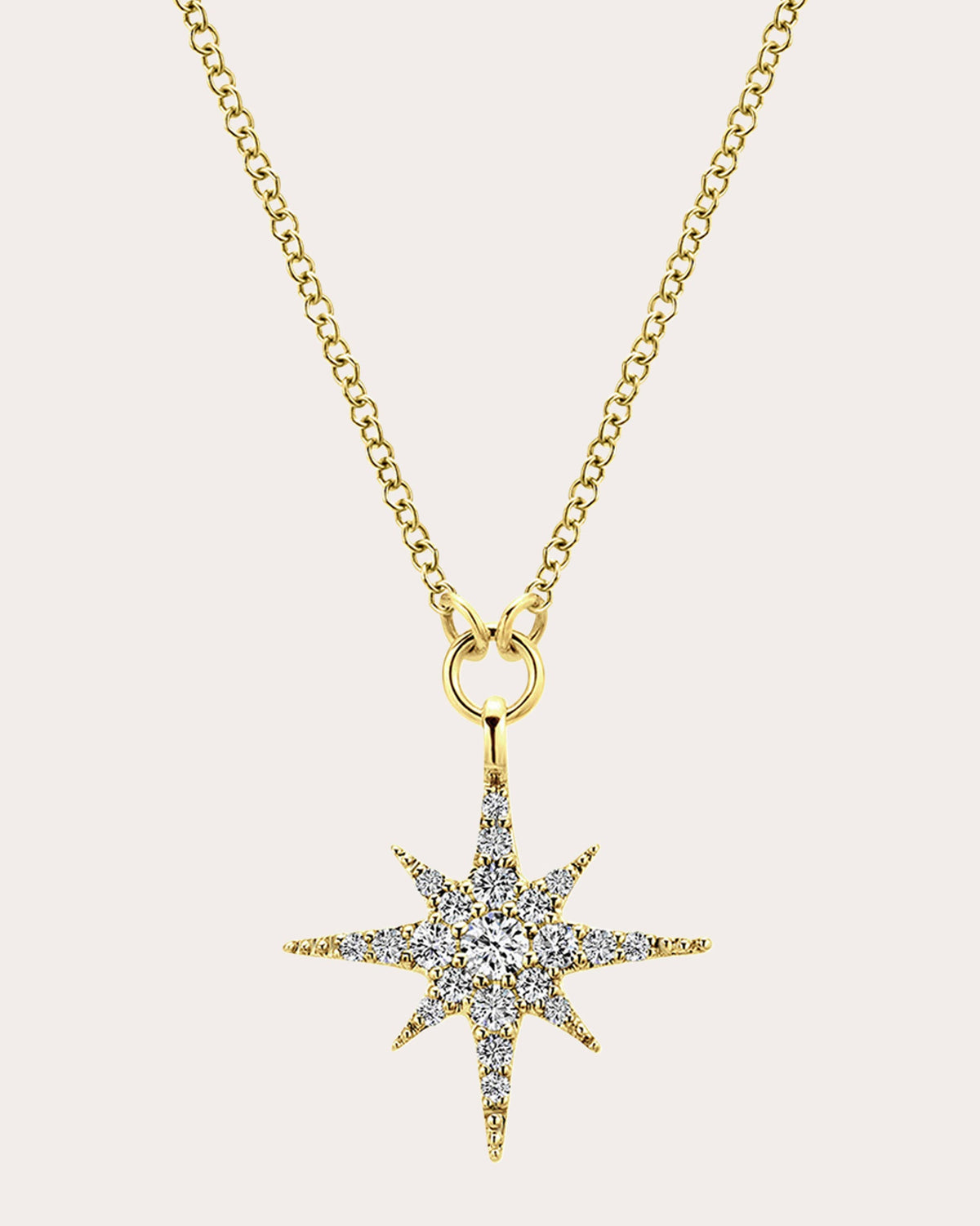 Diamond & 14k Gold Starburst Pendant Necklace