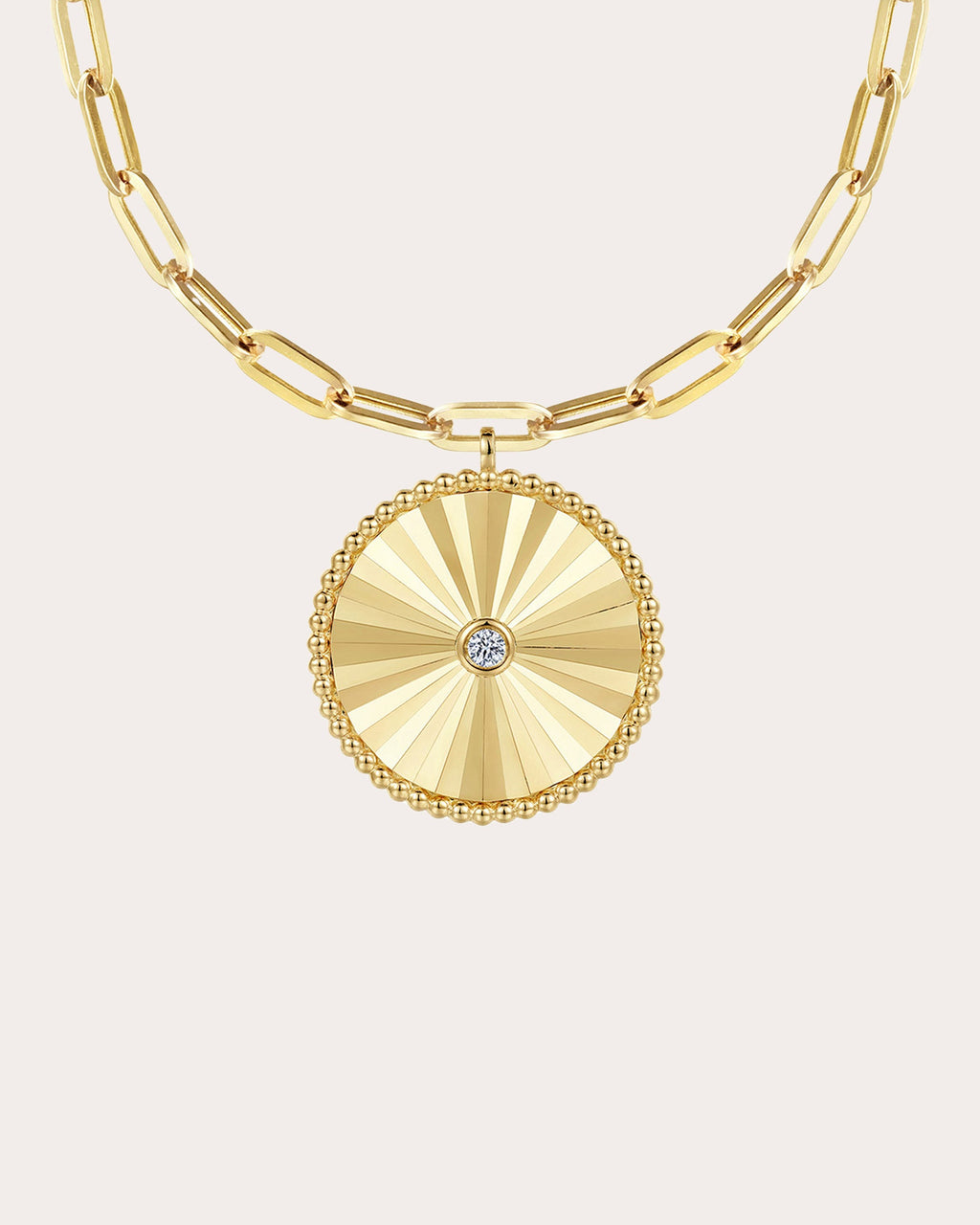 Diamond & 14k Gold Bujukan Medallion Necklace