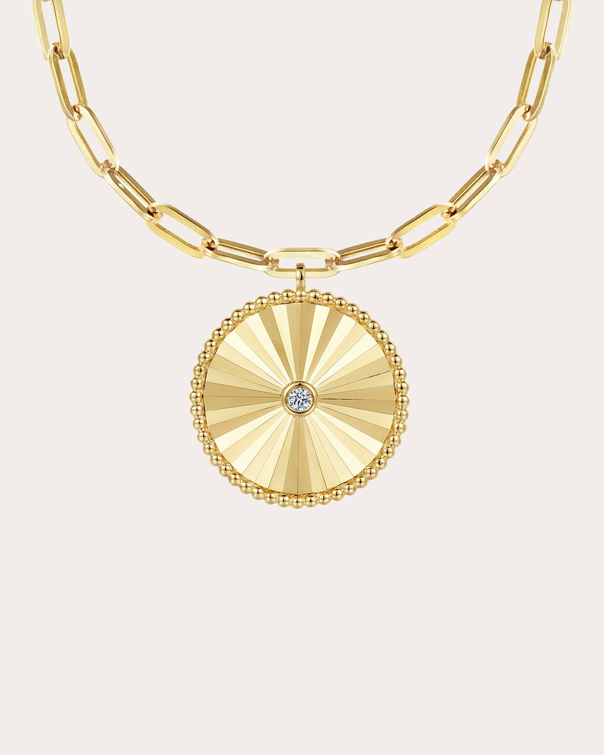 Diamond & 14k Gold Bujukan Medallion Necklace