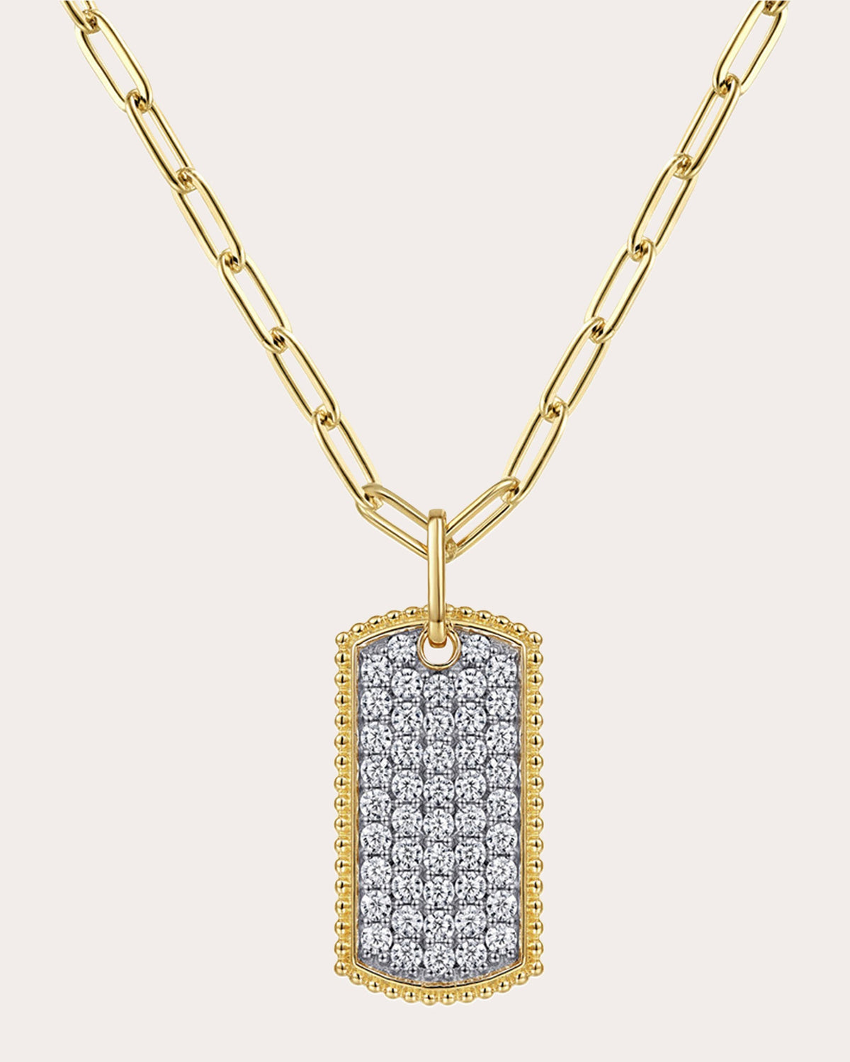 Diamond & 14k Gold Bujukan Dog Tag Necklace