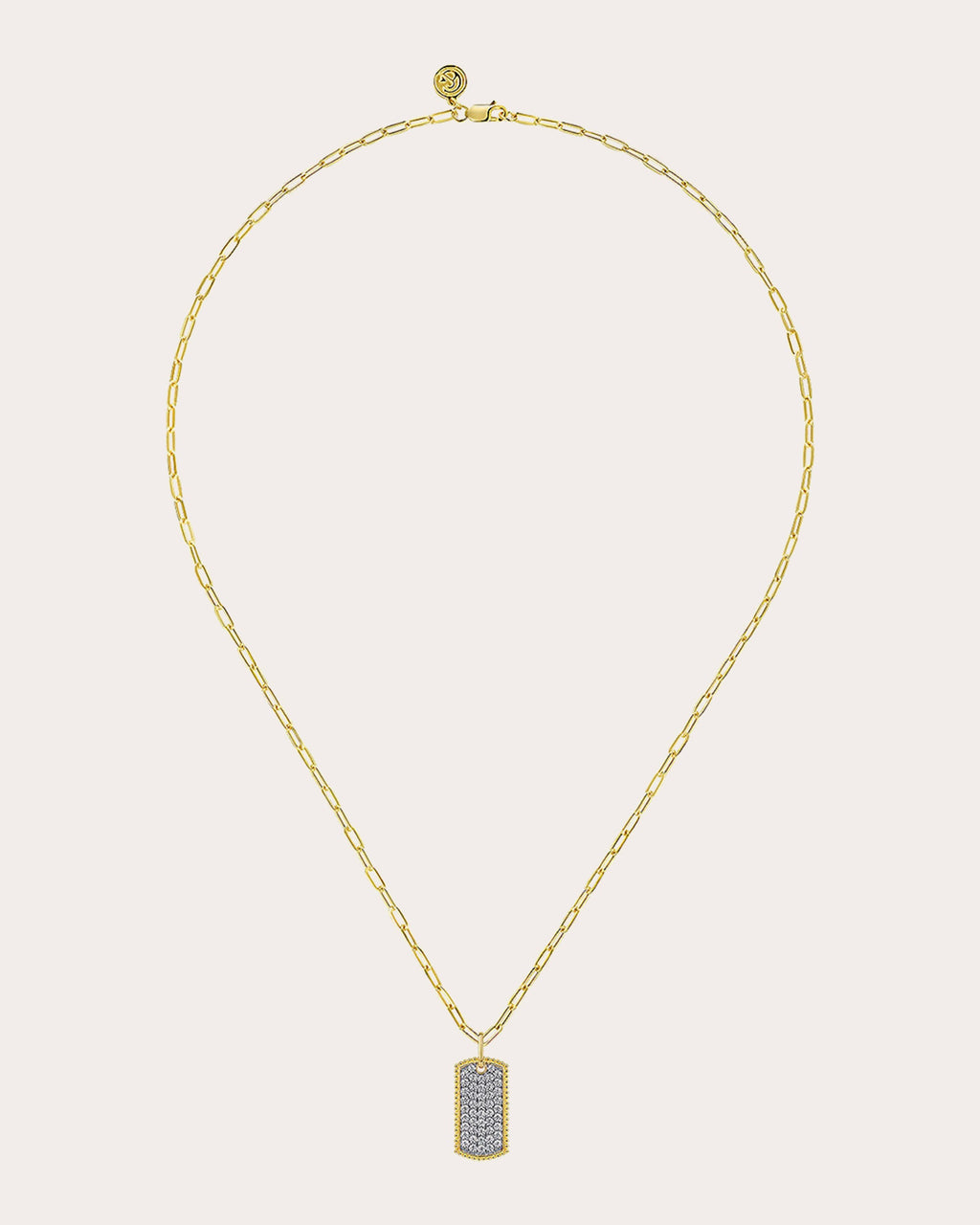 Diamond & 14k Gold Bujukan Dog Tag Necklace