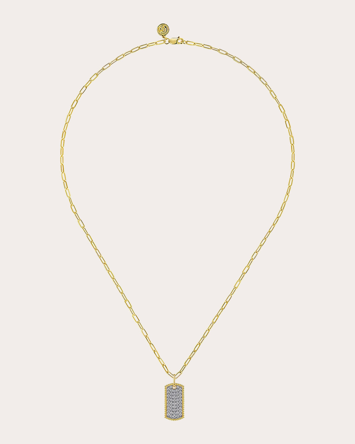 Diamond & 14k Gold Bujukan Dog Tag Necklace
