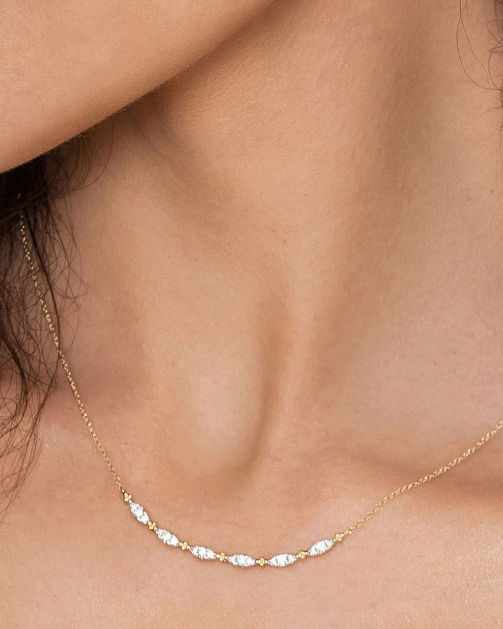 Diamond & 14k Gold Bujukan Marquise Necklace