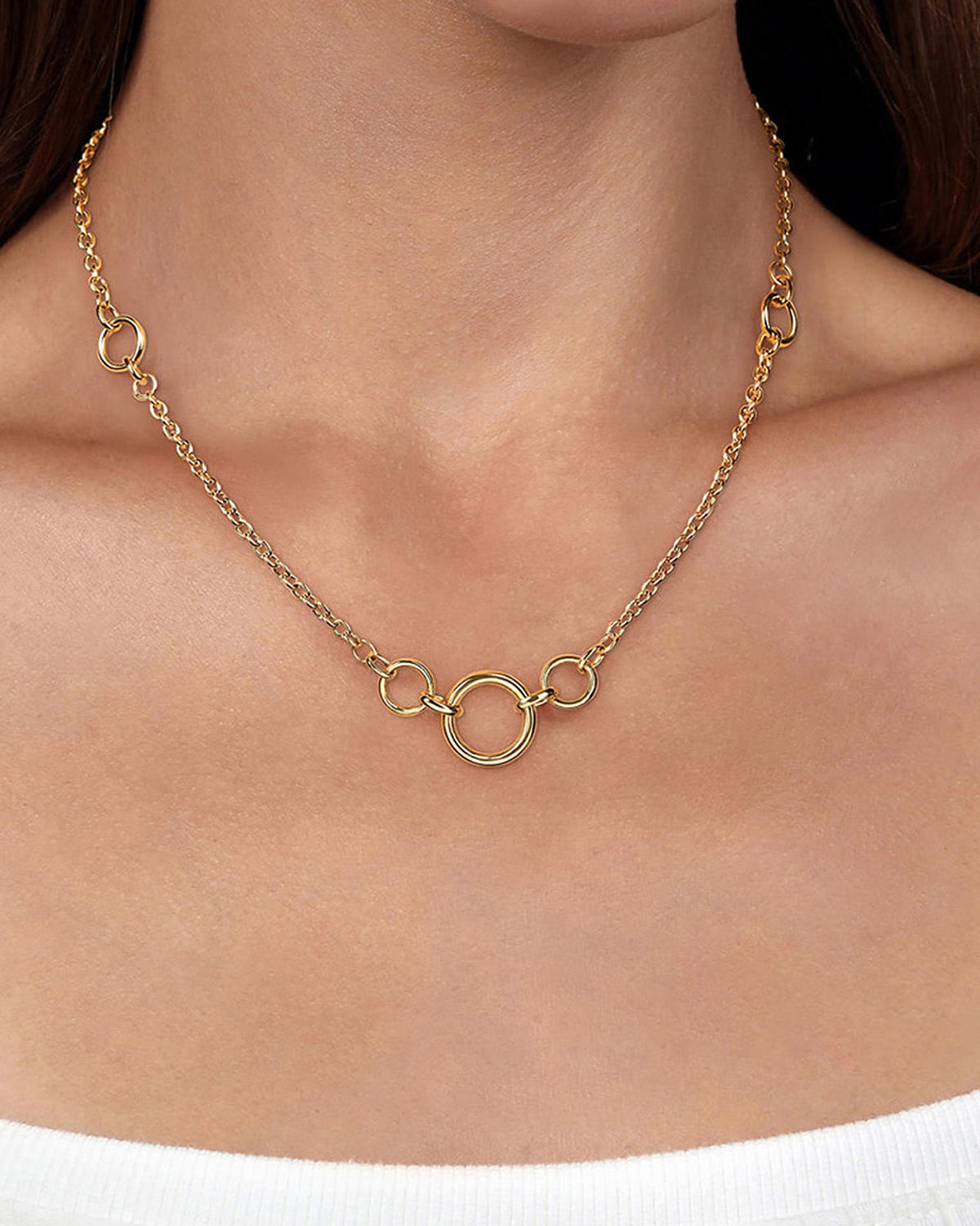 14k Gold Chain Link Pendant Necklace