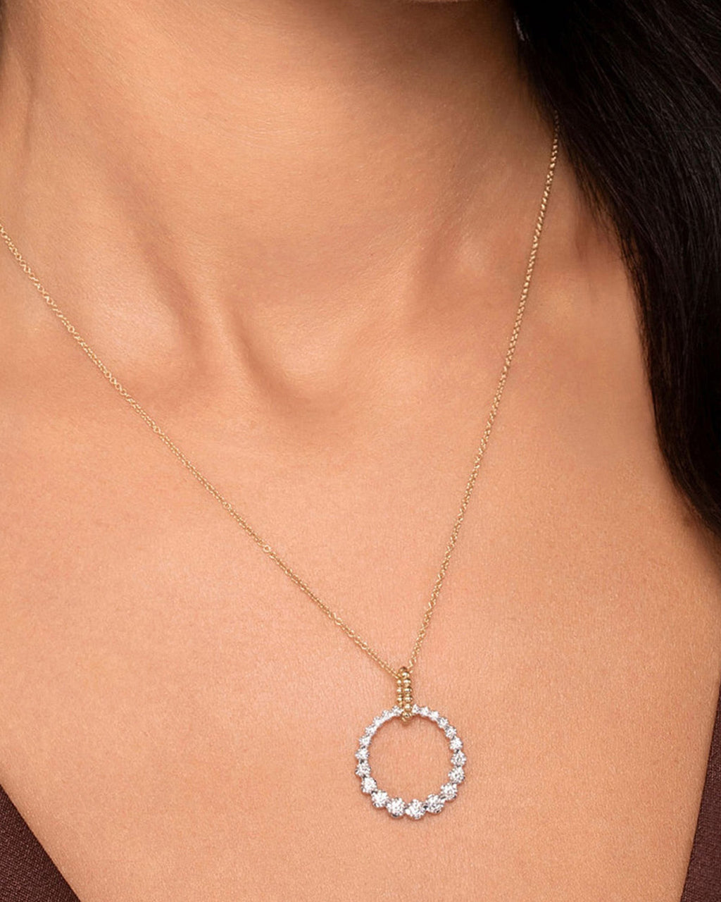 Diamond & 14k Gold Bujukan Circle Necklace
