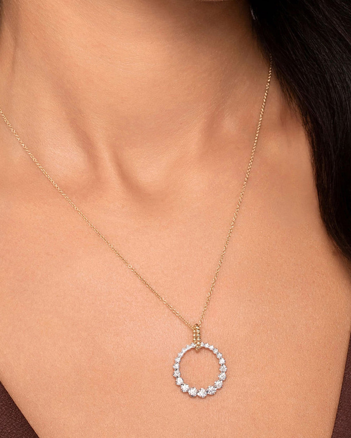 Diamond & 14k Gold Bujukan Circle Necklace