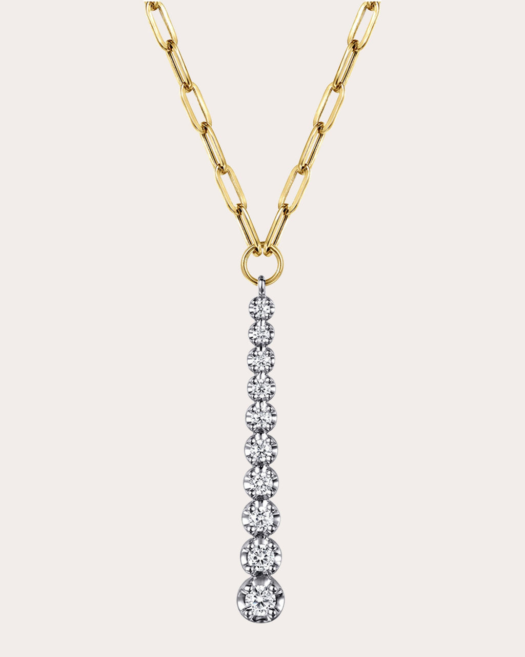 Diamond & 14k Gold Vertical Bar Necklace