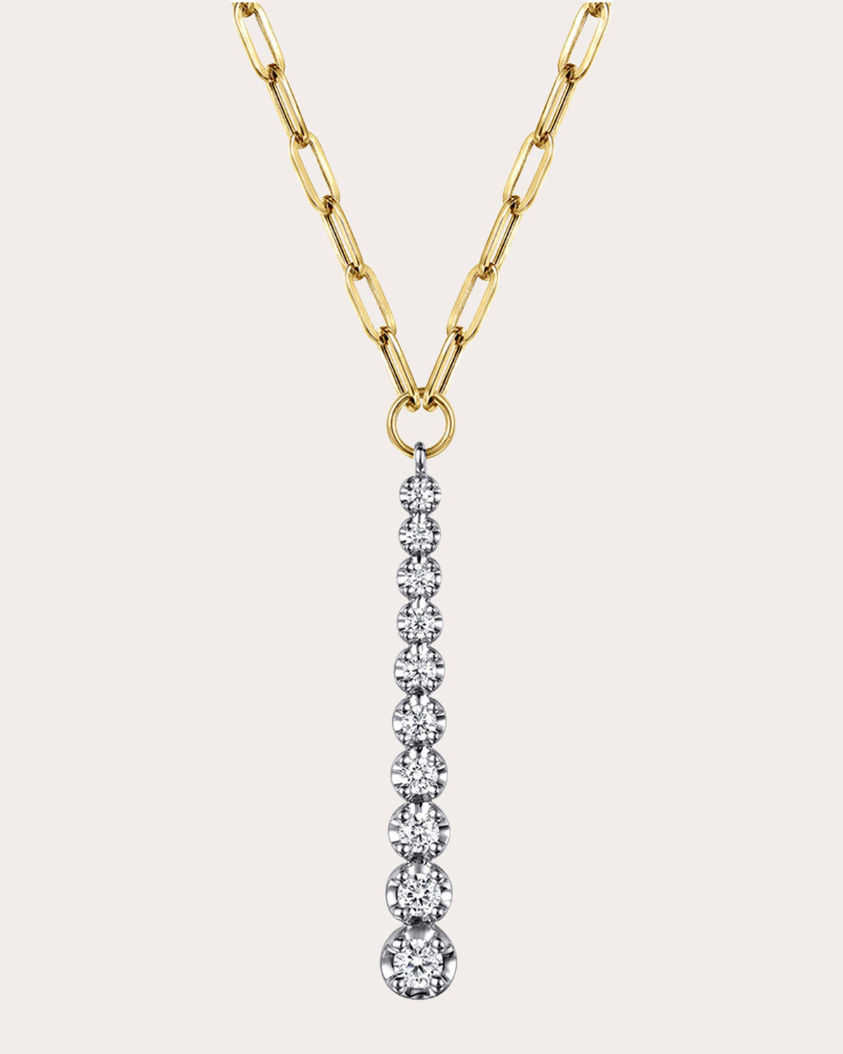 Diamond & 14k Gold Vertical Bar Necklace