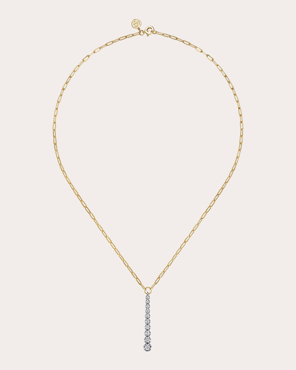 Diamond & 14k Gold Vertical Bar Necklace