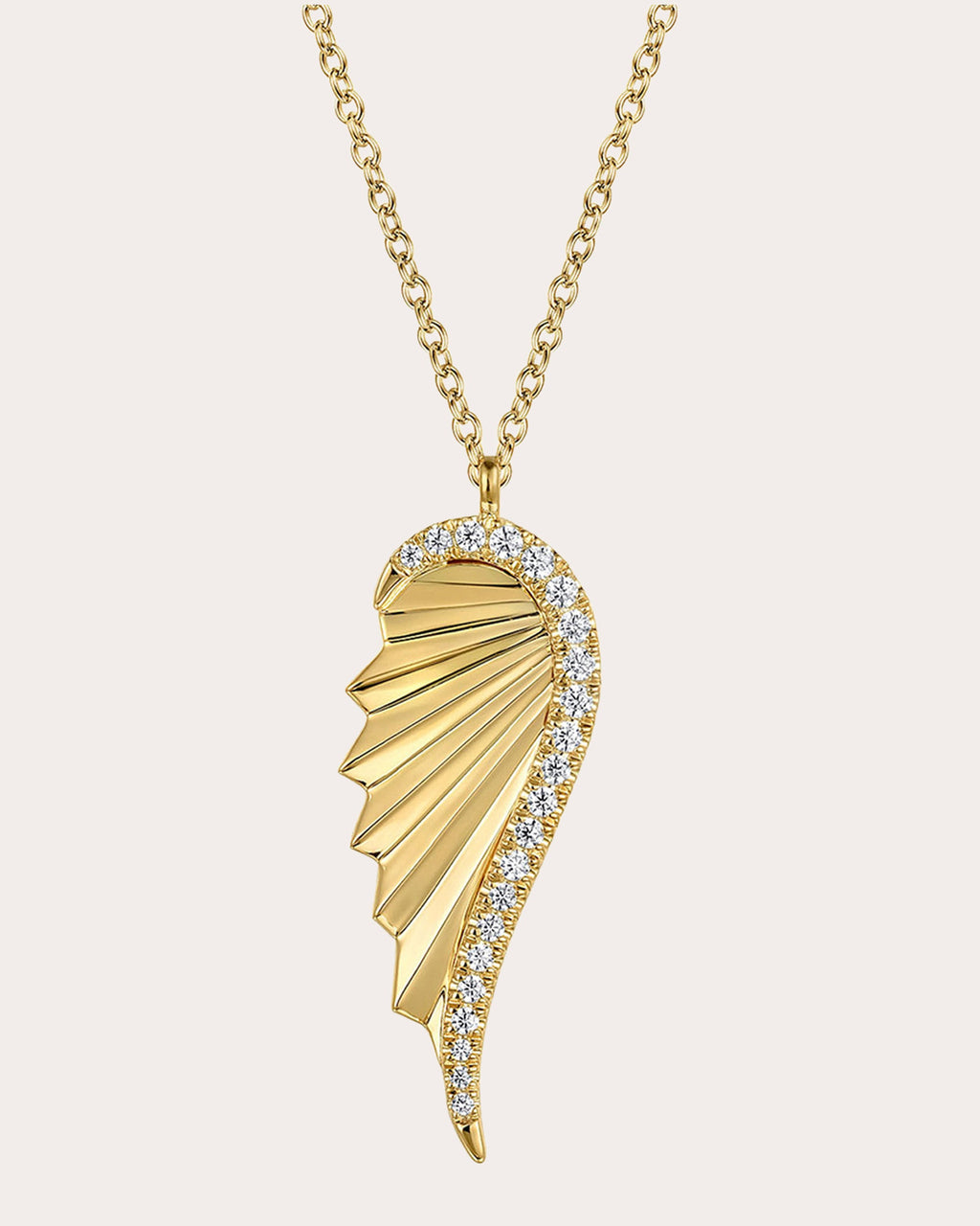 Diamond & 14k Gold Wing Pendant Necklace
