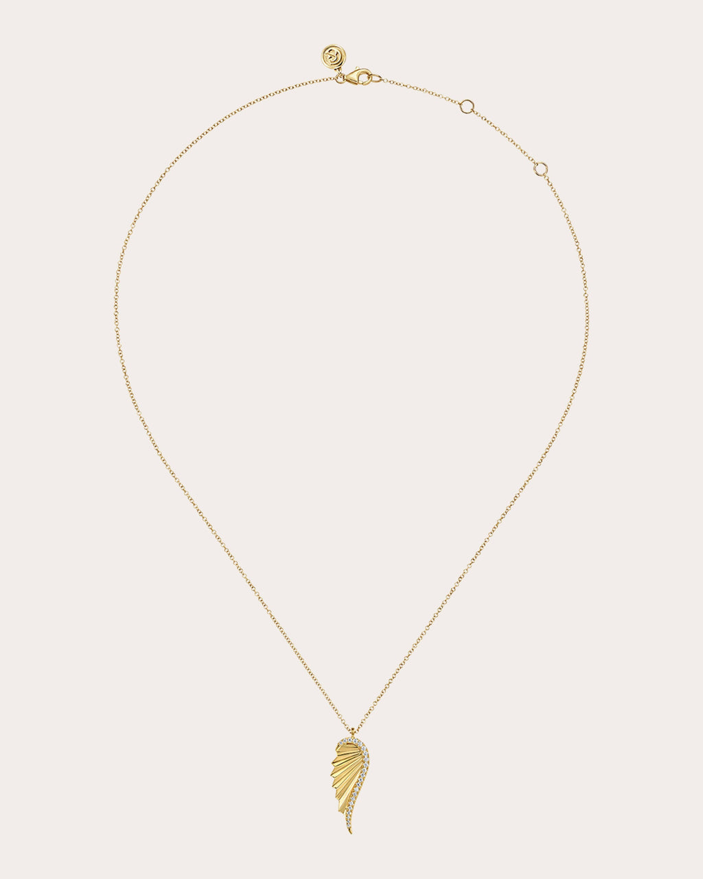 Diamond & 14k Gold Wing Pendant Necklace