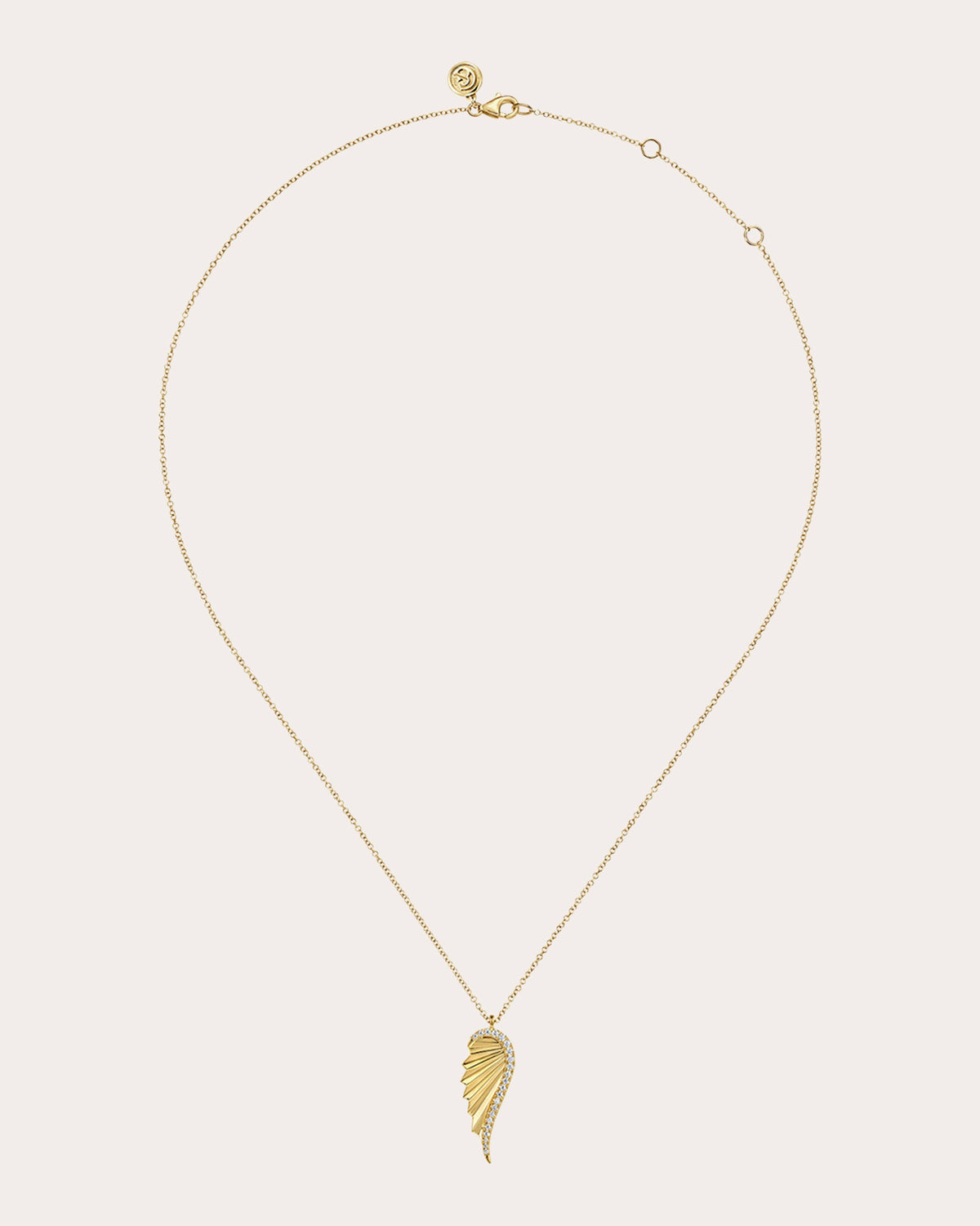 Diamond & 14k Gold Wing Pendant Necklace
