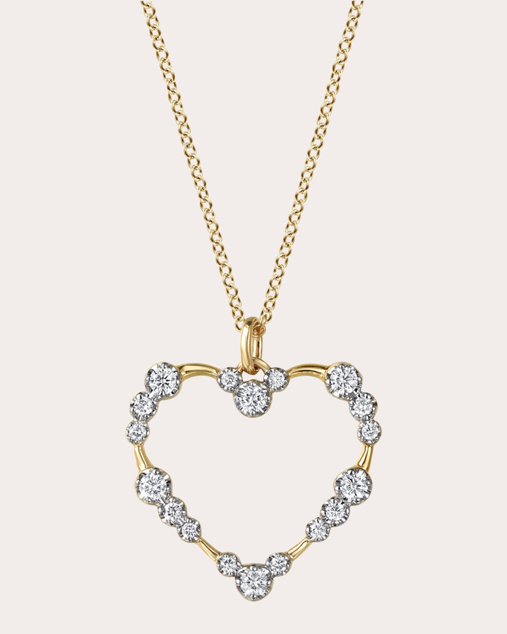Diamond & 14k Gold Heart Pendant Necklace