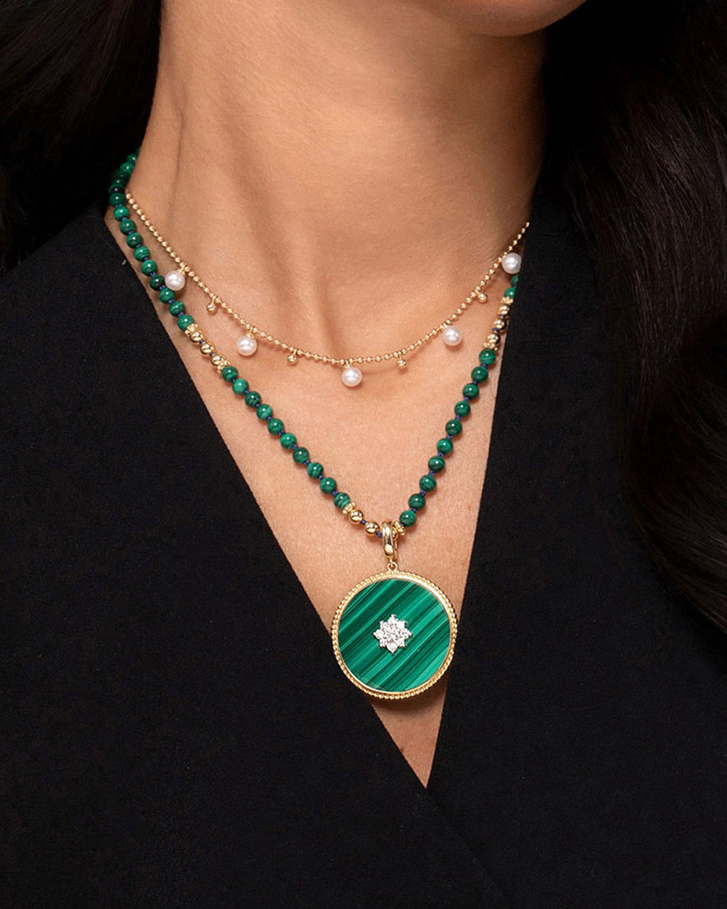 Pearl & 14k Gold Bujukan Droplet Necklace