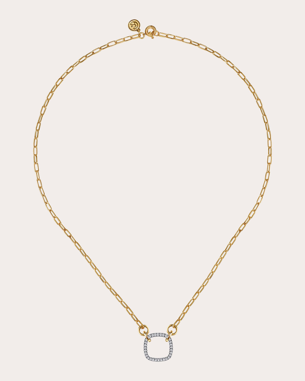 Diamond & 14k Gold Paperclip Pendant Necklace