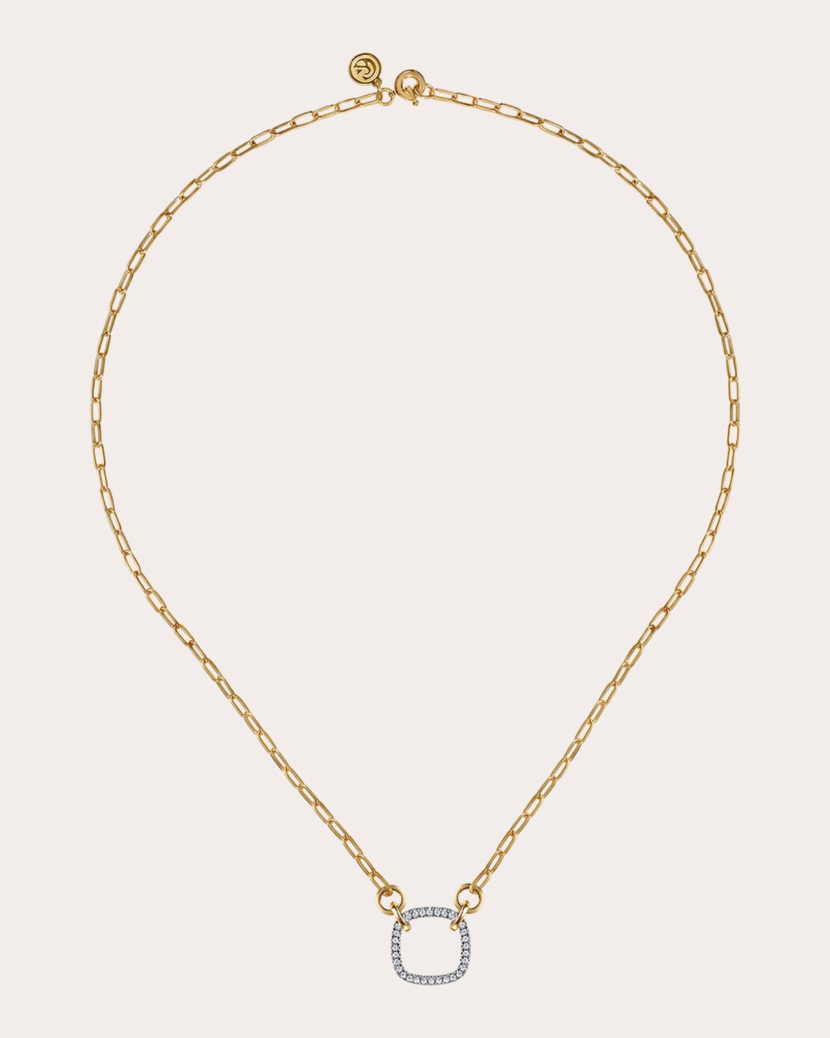 Diamond & 14k Gold Paperclip Pendant Necklace