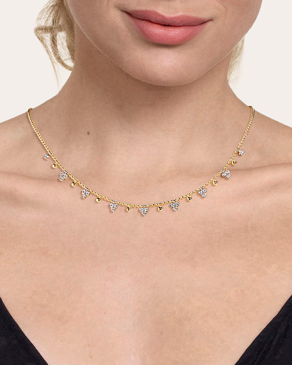 Diamond & 14k Gold Bujukan Droplet Necklace