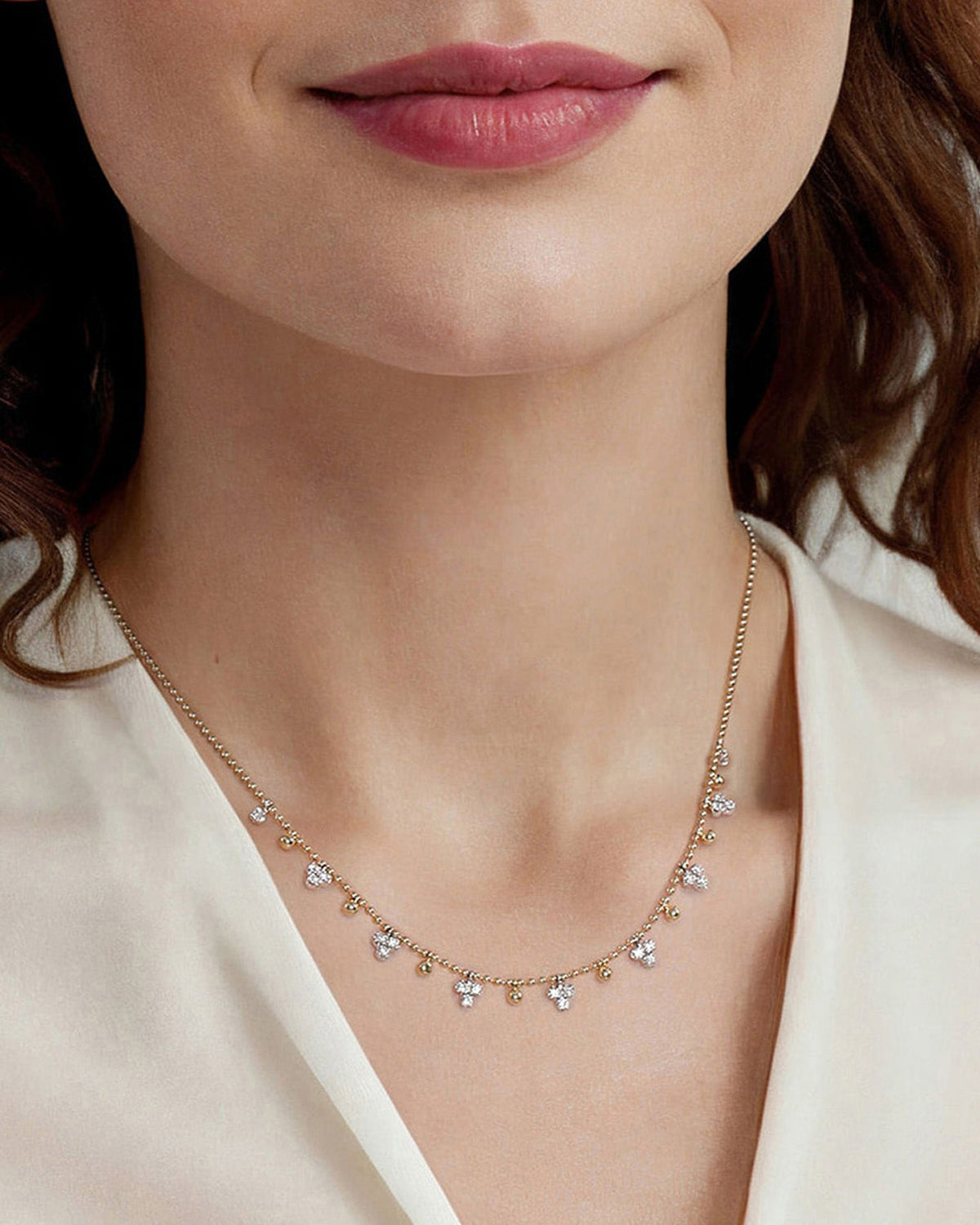 Diamond & 14k Gold Bujukan Droplet Necklace