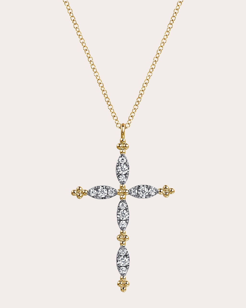 Diamond & 14k Gold Bujukan Cross Necklace