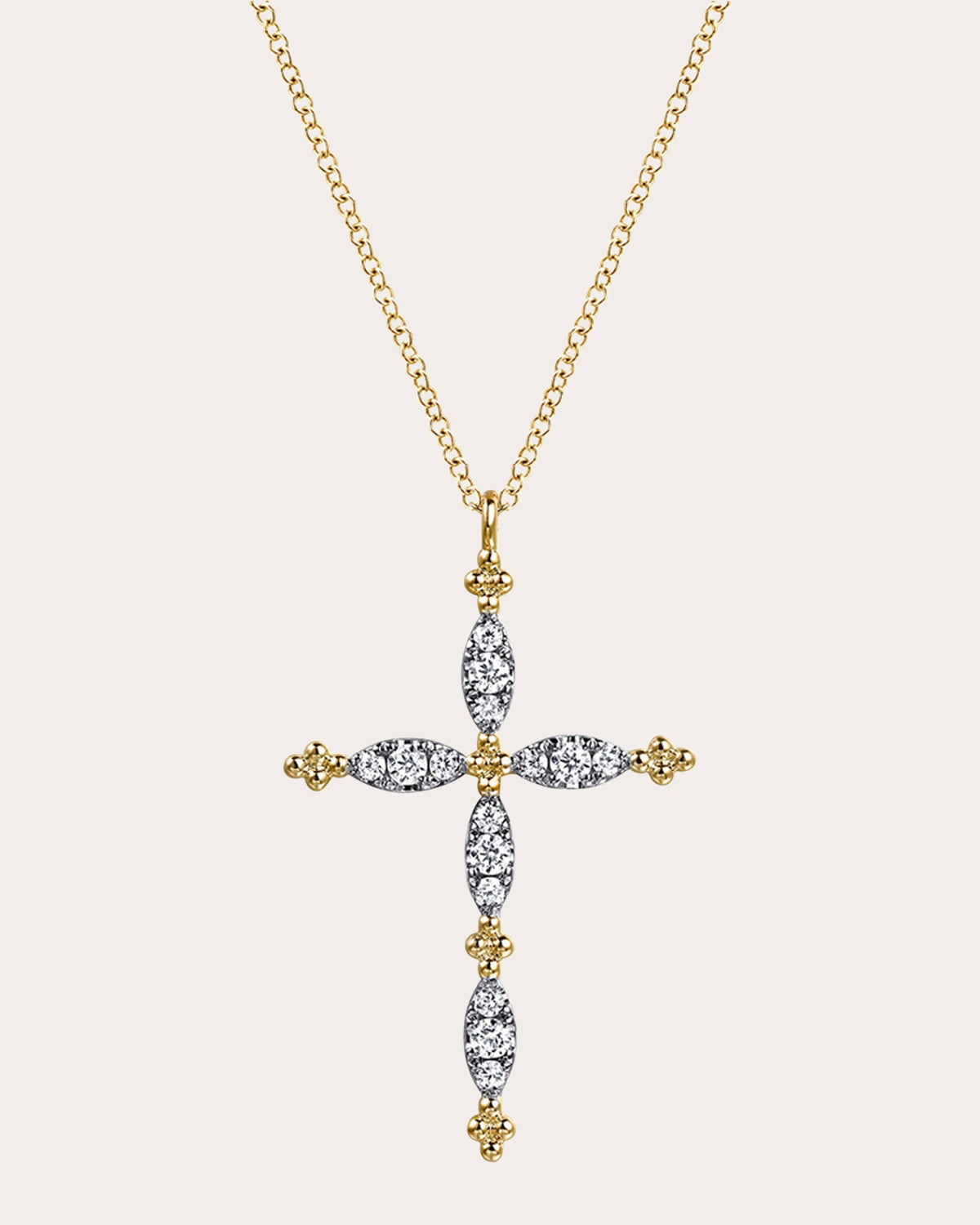 Diamond & 14k Gold Bujukan Cross Necklace