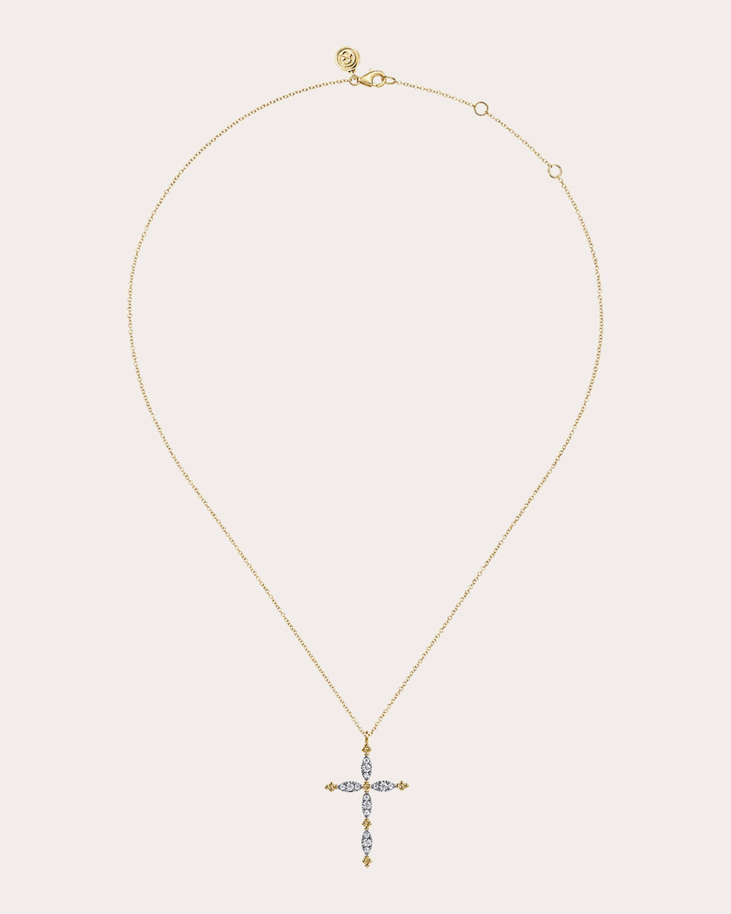 Diamond & 14k Gold Bujukan Cross Necklace