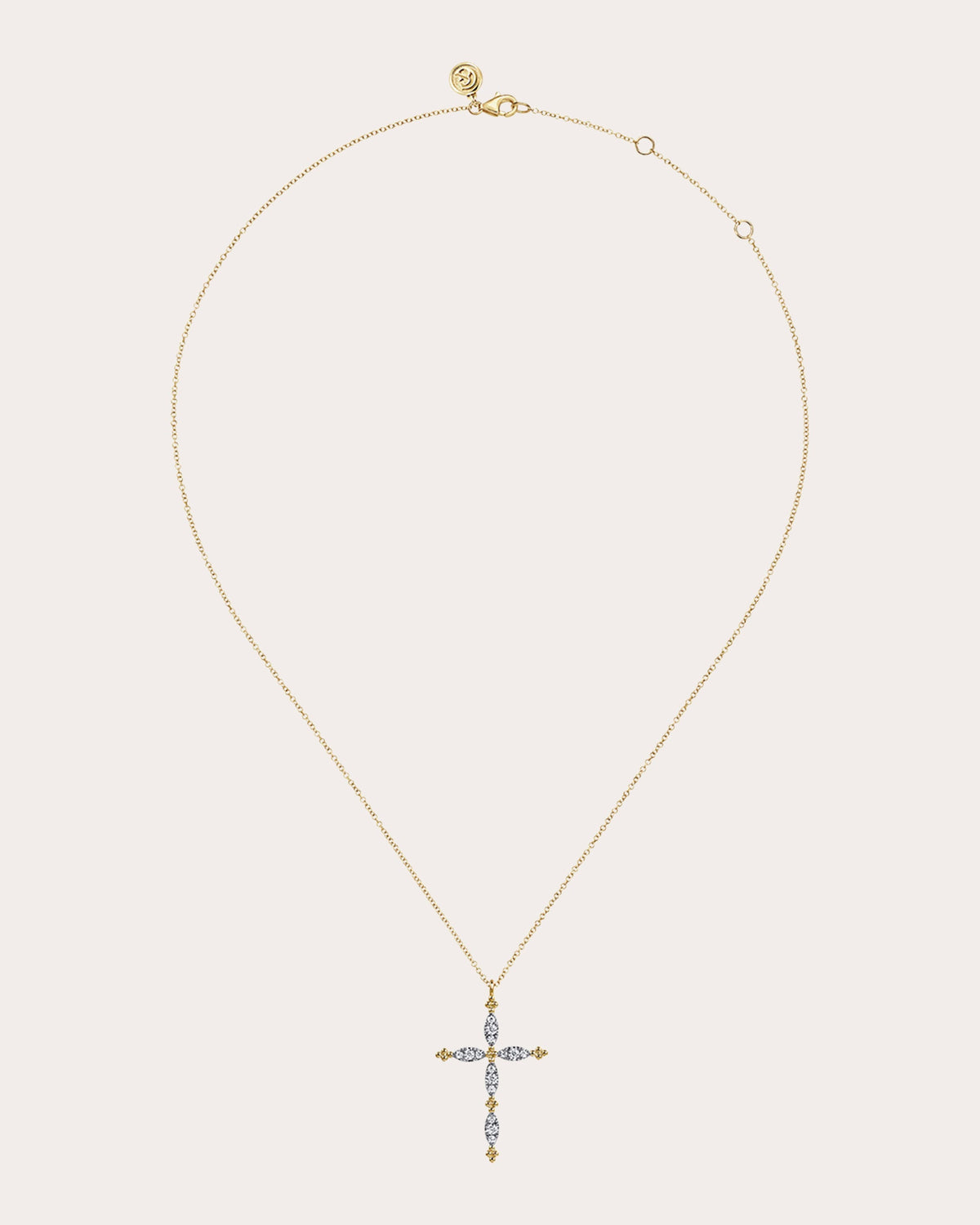 Diamond & 14k Gold Bujukan Cross Necklace