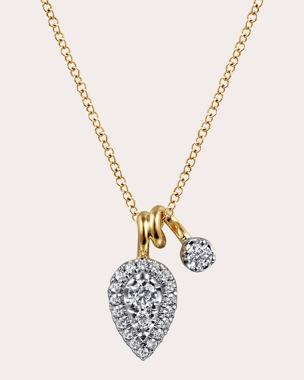 Diamond & 14k Gold Bujukan Teardrop Necklace